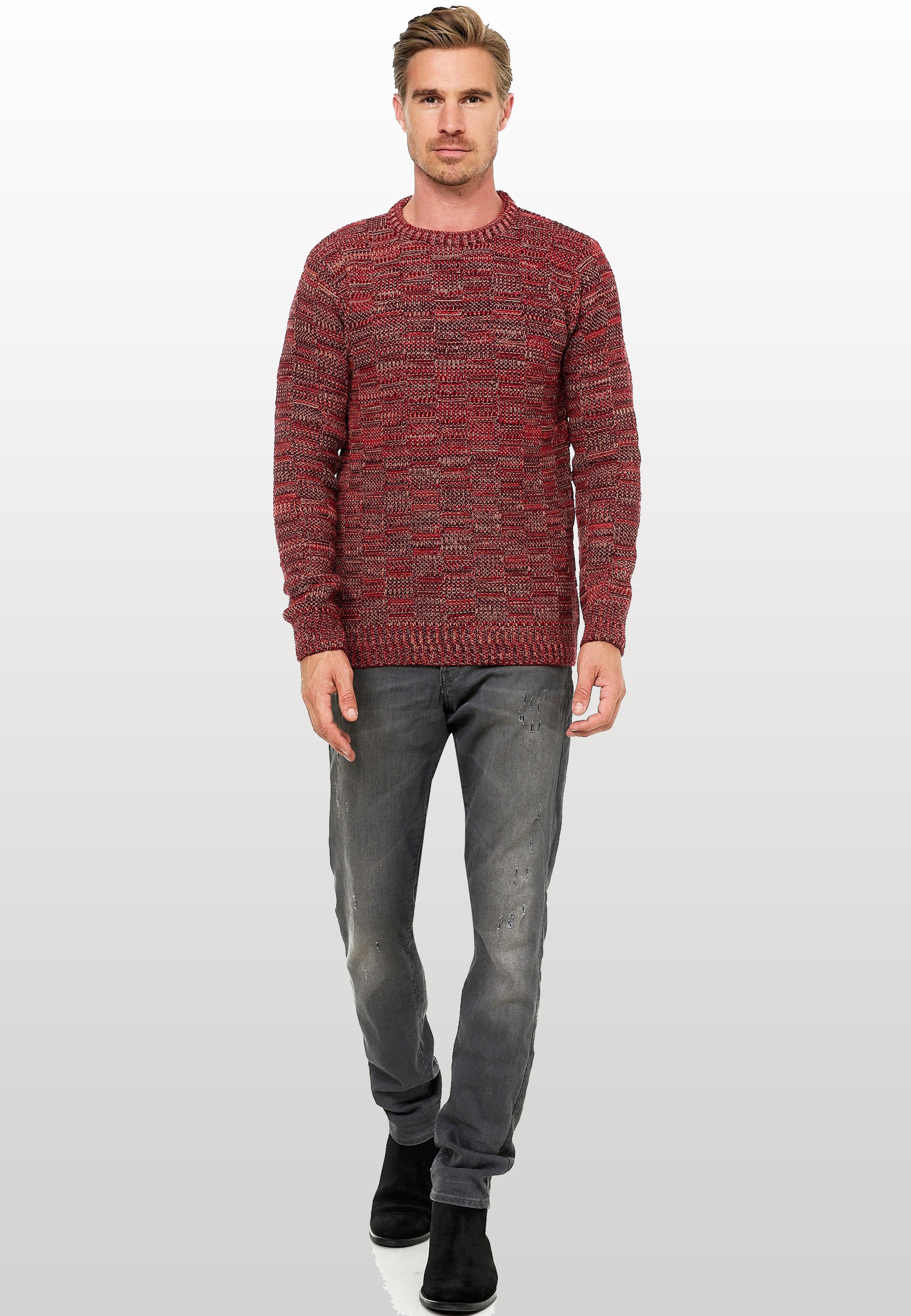 Rusty Neal Strickpullover, mit dezenter Musterung und Strick-Design