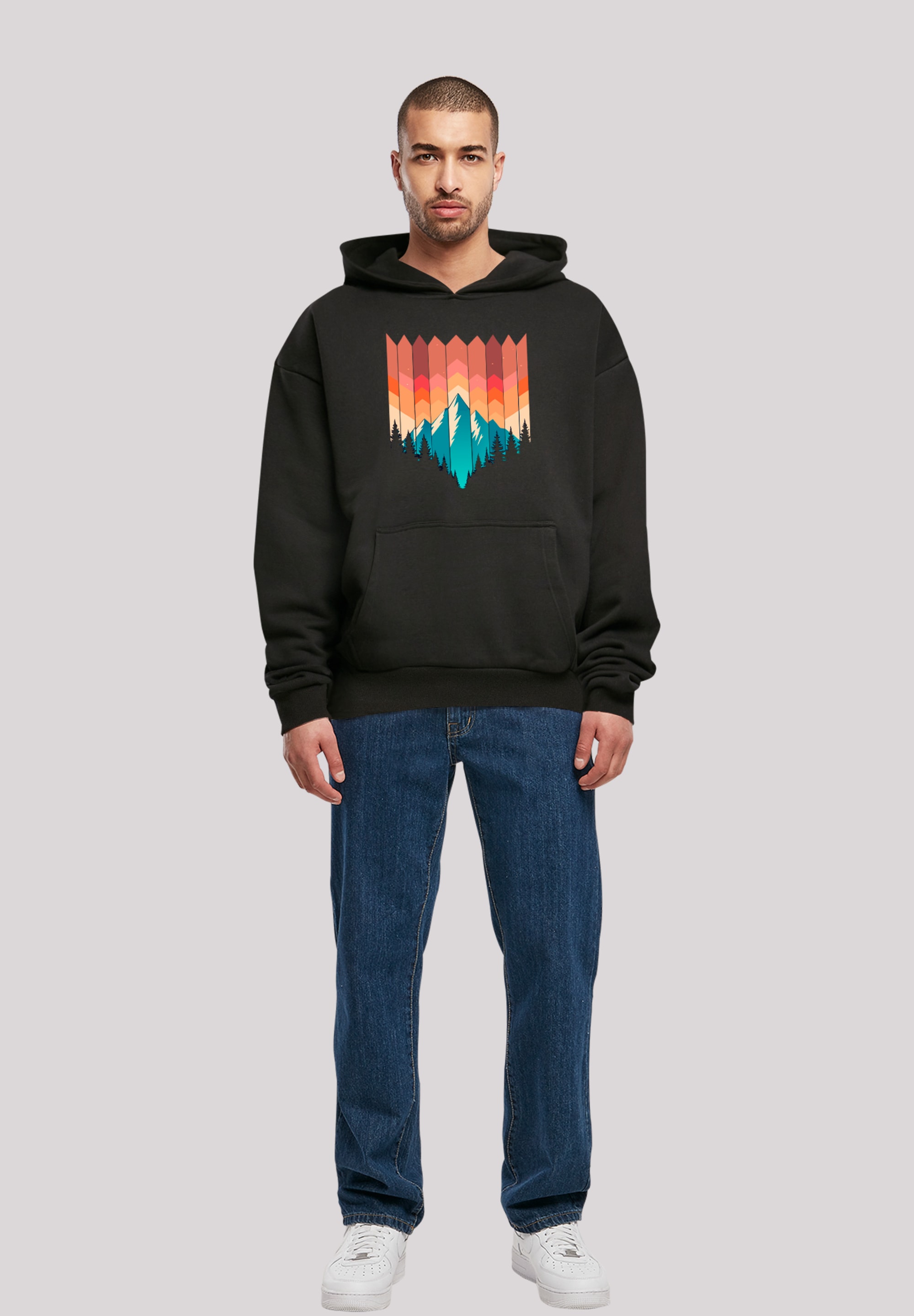 F4NT4STIC Kapuzenpullover »Berg Sonnenuntergang Geometrisch«, Premium Qualität