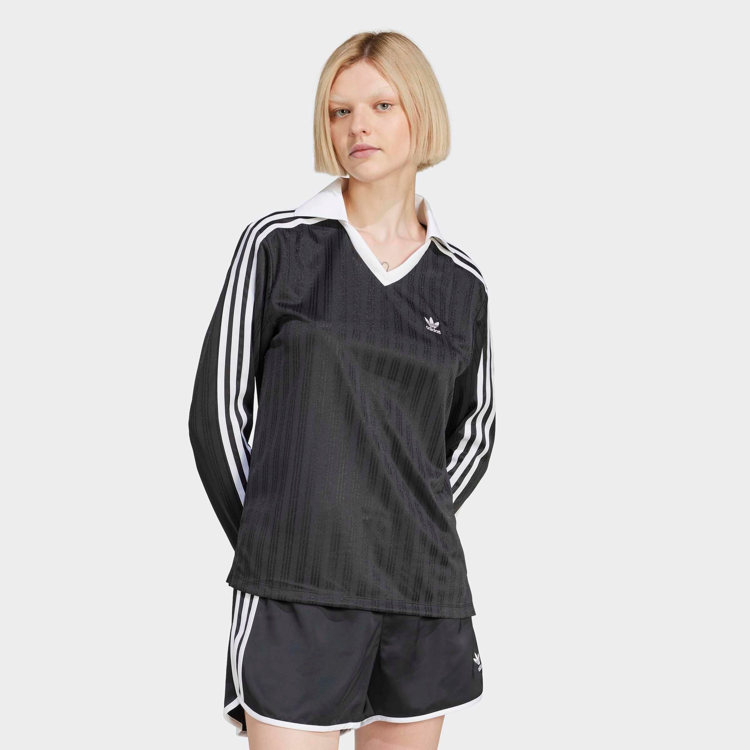 adidas Originals Poloshirt "V-NECK LS TEE" sportlicher Stil, Kurzarm, glatt günstig online kaufen