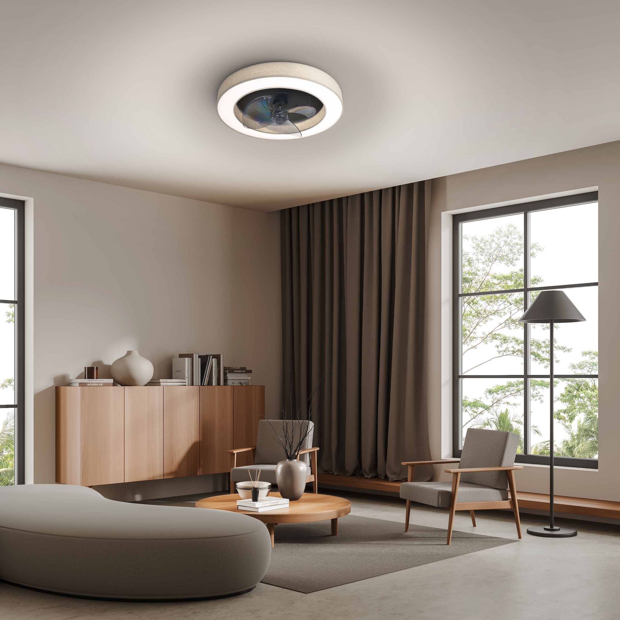 OTTO home LED Deckenleuchte »Deckenventilator Vittor« LED-Modul 1 Stk. warmweiß - kaltweiß inkl. Ventilator, dimmbar, CCT, Memory, Nachtlicht, Timer, IR-Fernbed.