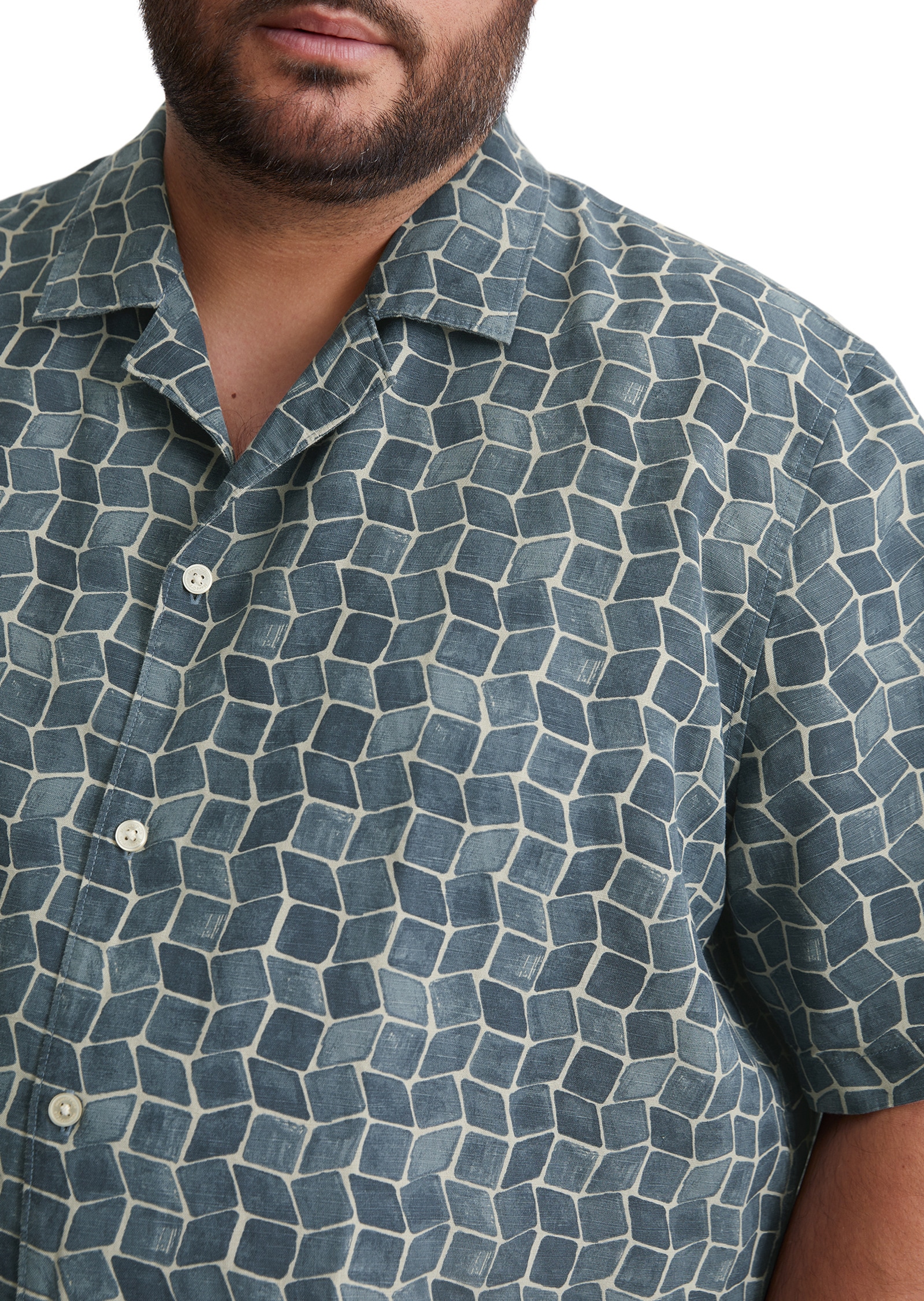 Marc O'Polo Kurzarmhemd »aus Bio-Baumwolle und Leinen«