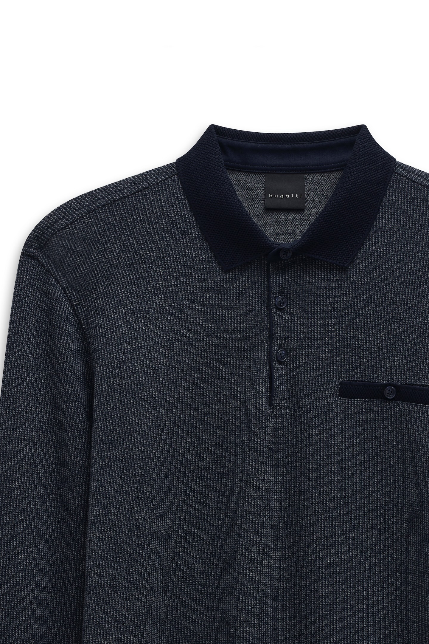 bugatti Langarm-Poloshirt "Modern Fit", mit Brusttasche und Knopfleiste günstig online kaufen