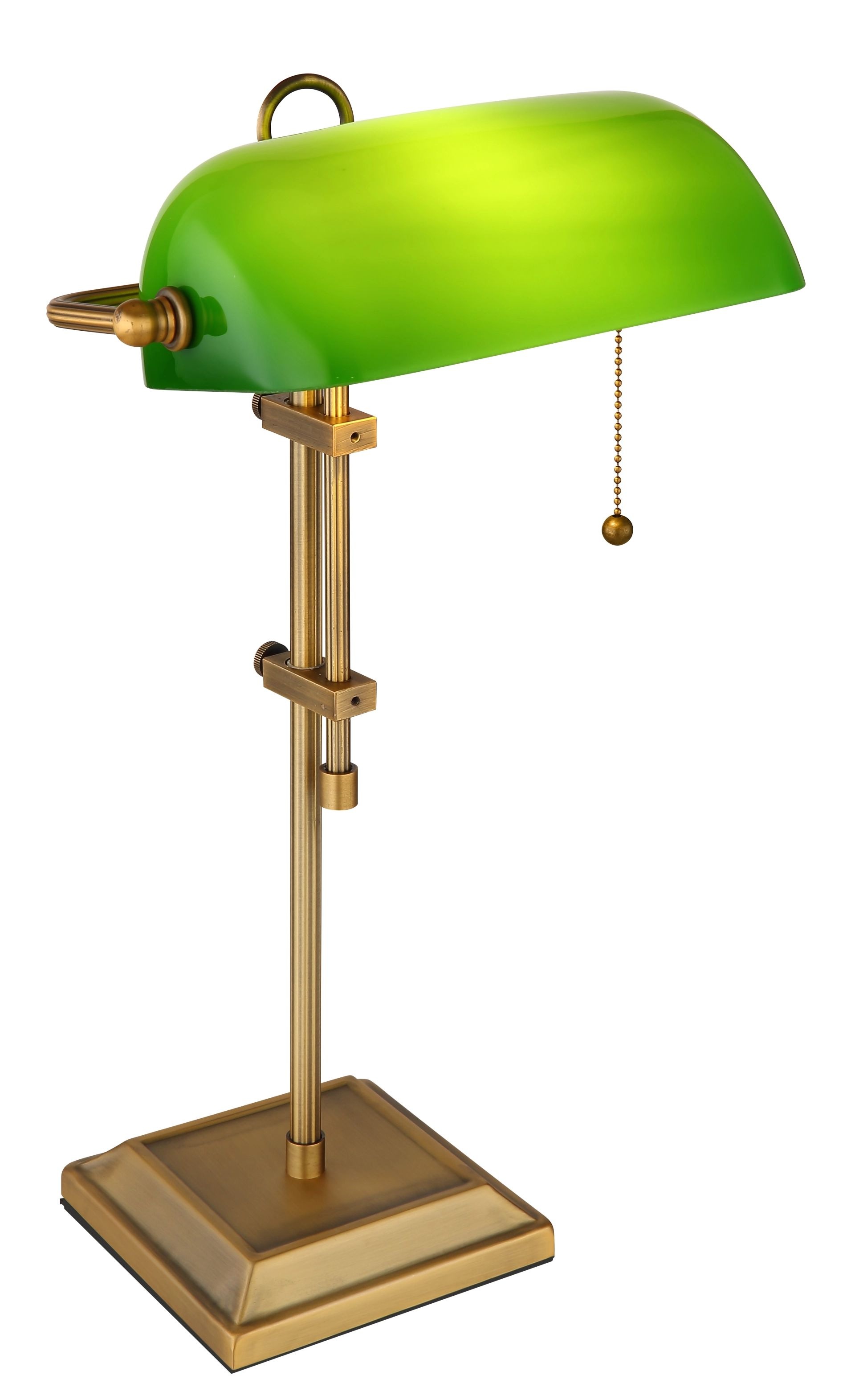 GLOBO LIGHTING Tischleuchte »ANTIQUE«, Leuchtmittel E27 | ohne Leuchtmittel, Bankerleuchte mit Zugschalter