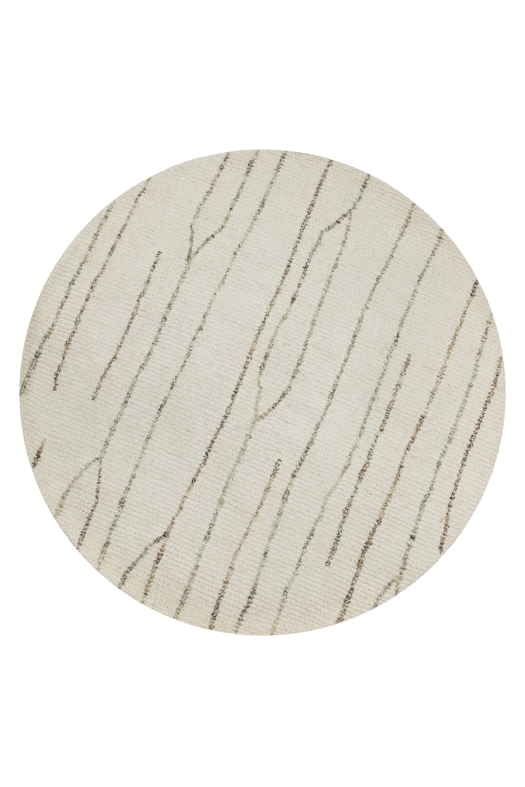 Wecon home Wollteppich »Hamptons THIRTYNINE«, rund, 10 mm Höhe, Schurwolle, Kurzflor, Wohnzimmer, Schlafzimmer, elegant, Linien-Muster