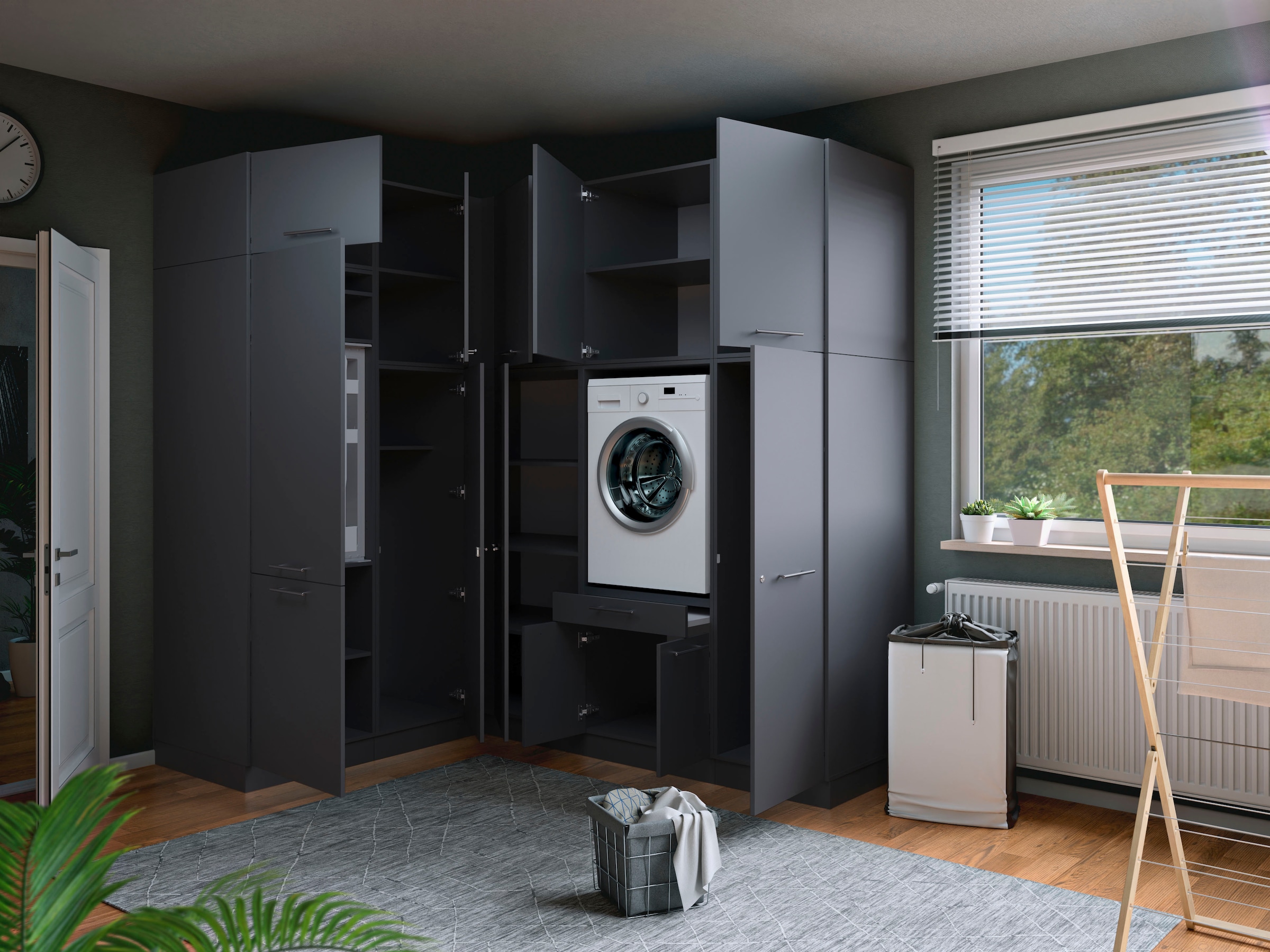 Laundreezy Mehrzweckschrank-Set »Laundreezy, 10-tlg. Mehrzweckschrank-Set B/H/T 218/238/68 cm« 10 Stk. tlg.