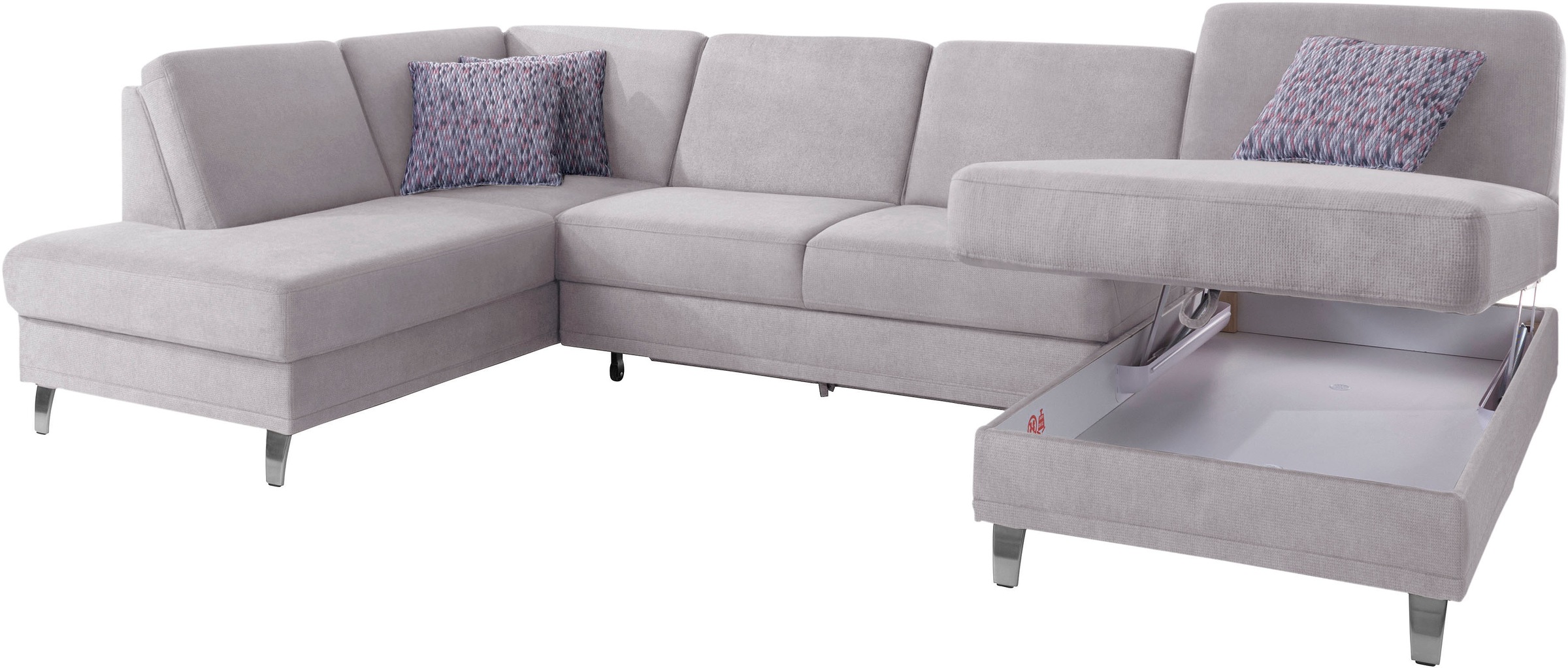 sit&more Wohnlandschaft »Clio U-Form«, wahlweise mit Bettfunktion und Bettkasten, inklusive Federkern
