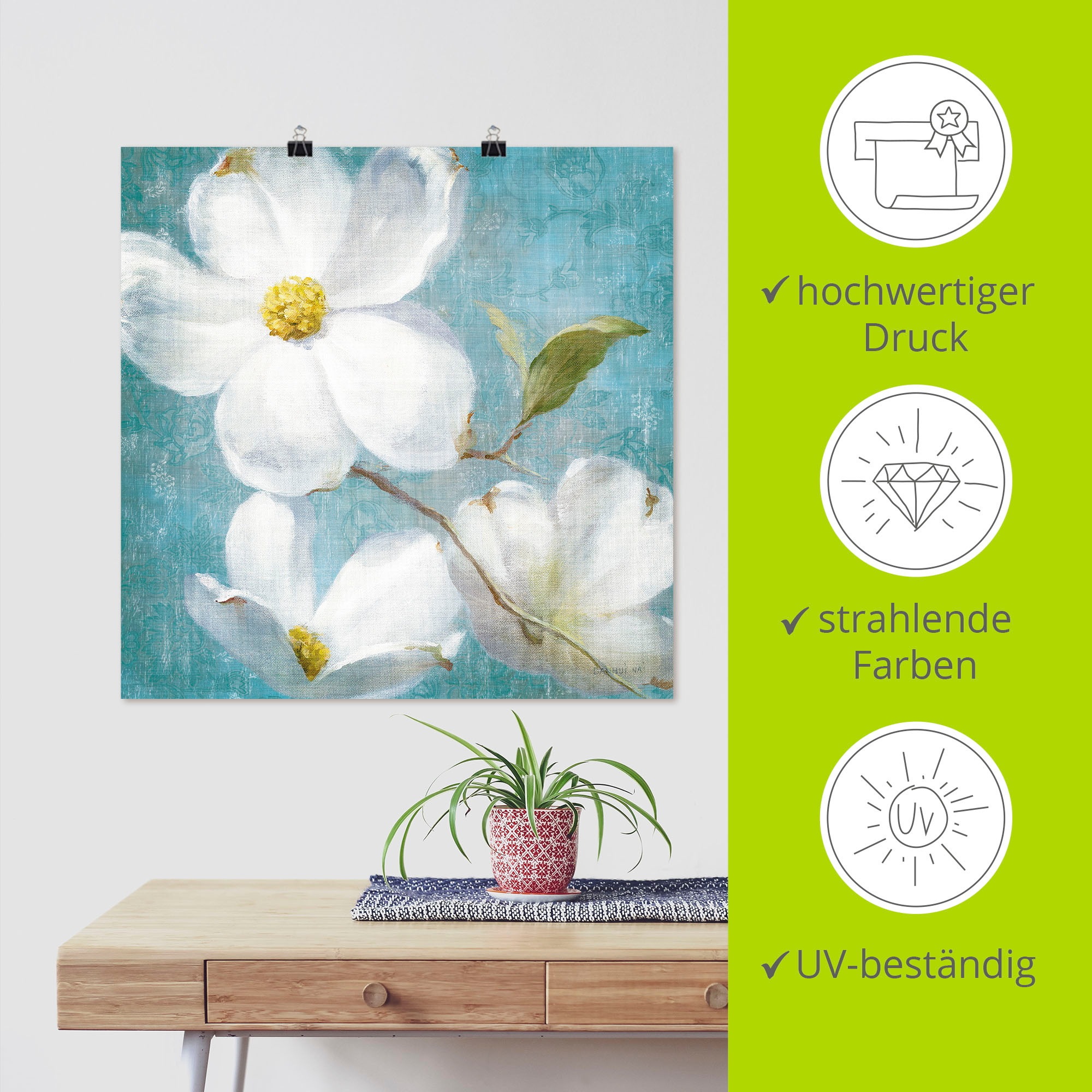 Artland Wandbild »Vintage Blüte IV«, Blumen, (1 St.), als Leinwandbild, Poster in verschied. Größen