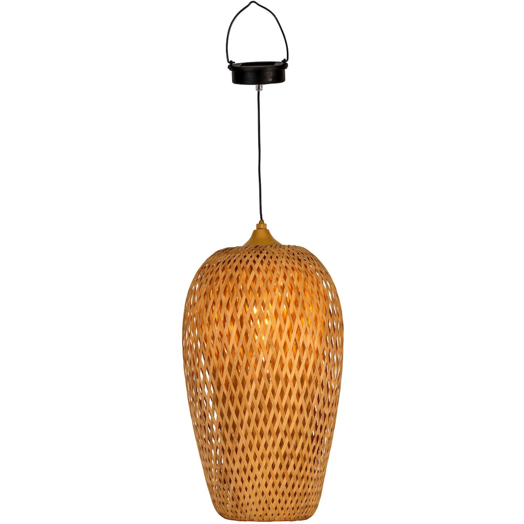 Pauleen LED Pendelleuchte »Sunshine Bliss Solarpendel Outdoor Bambus/Rattan/Kunststoff/Metall«, 1 flammig-flammig