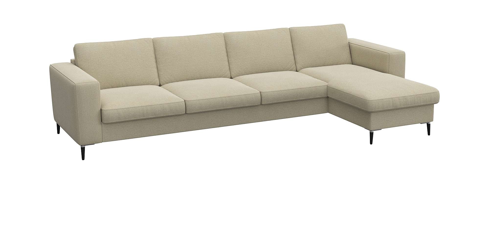 FLEXLUX Ecksofa »Fiore, super Sitzkomfort durch Kaltschaum im Sitz, L-Form« breite Armlehnen, Füße Alu+schwarz