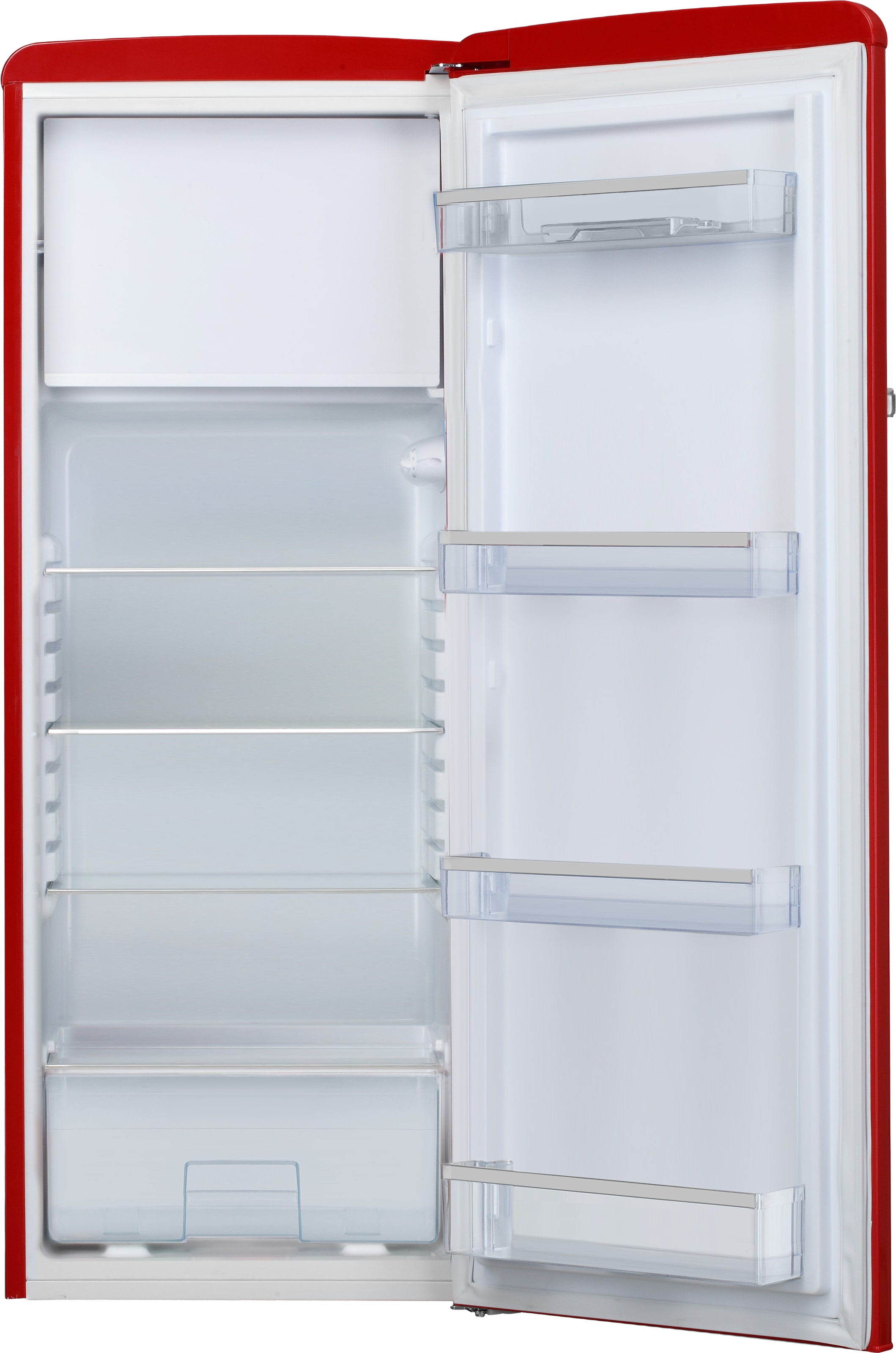 Amica Kühlschrank Retro »KSR 364 150 R« 144 cm hoch 55 cm breit Modernes Design, großer Stauraum - einfach stark im Alltag