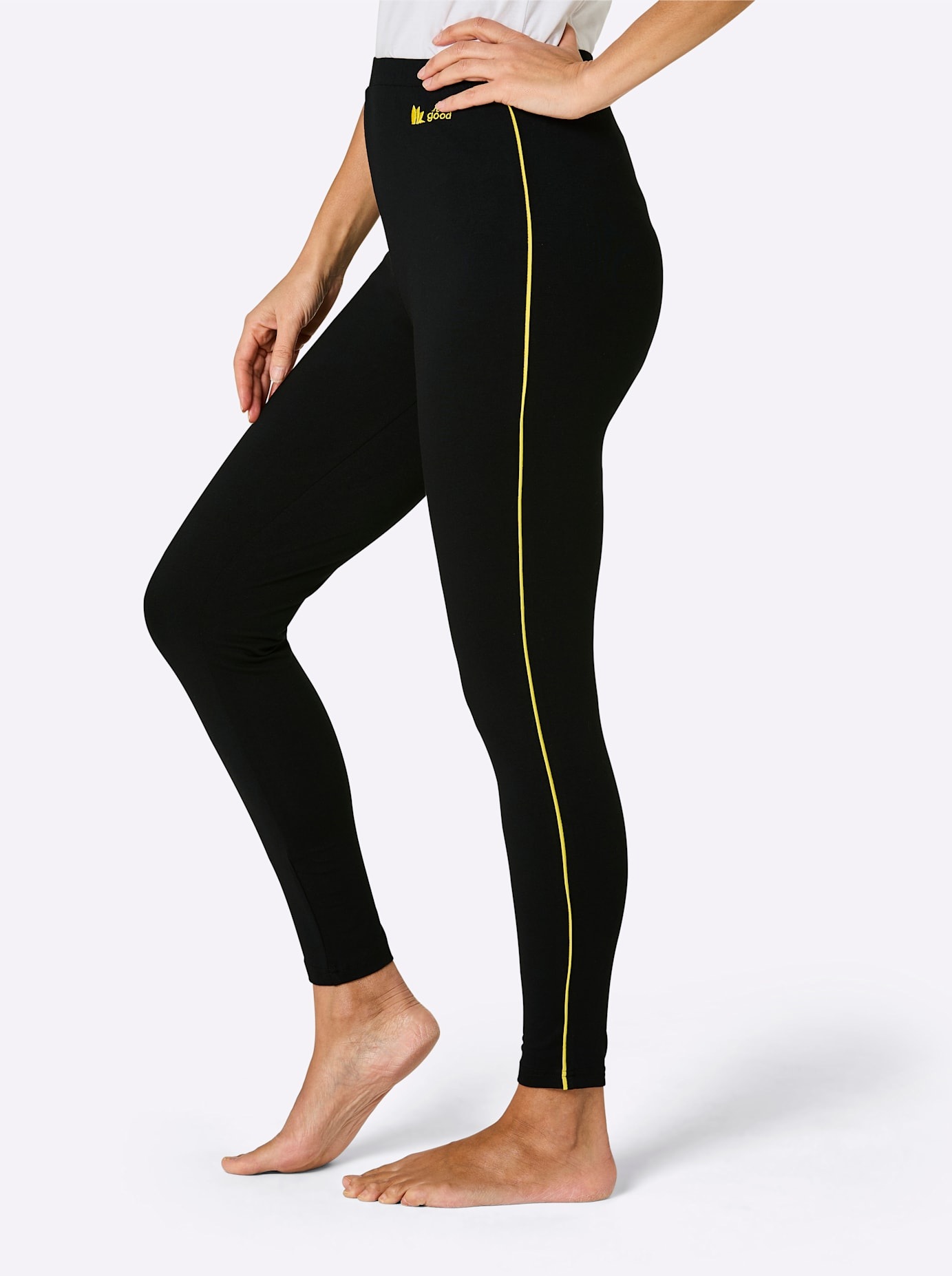 Feel Good Women's Leggings Black Patterned Size 40/42 2