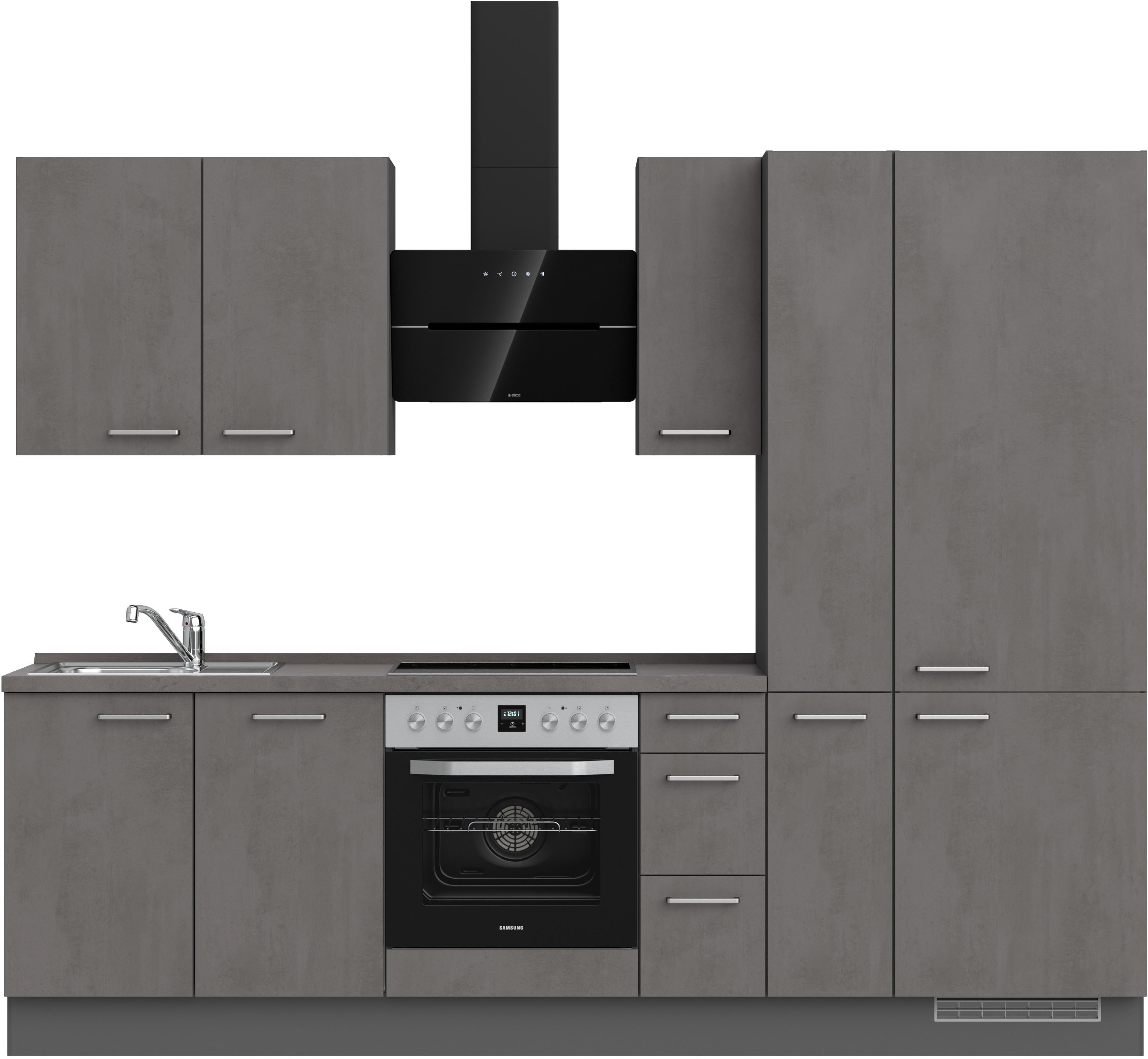 nobilia Küchenzeile ""Riva II", NEU: individuell anpassbar mit gratis Profi-Beratung" vormontiert, Breite 270 cm, Ausrichtung wählbar, wahlw. mit E-Geräten