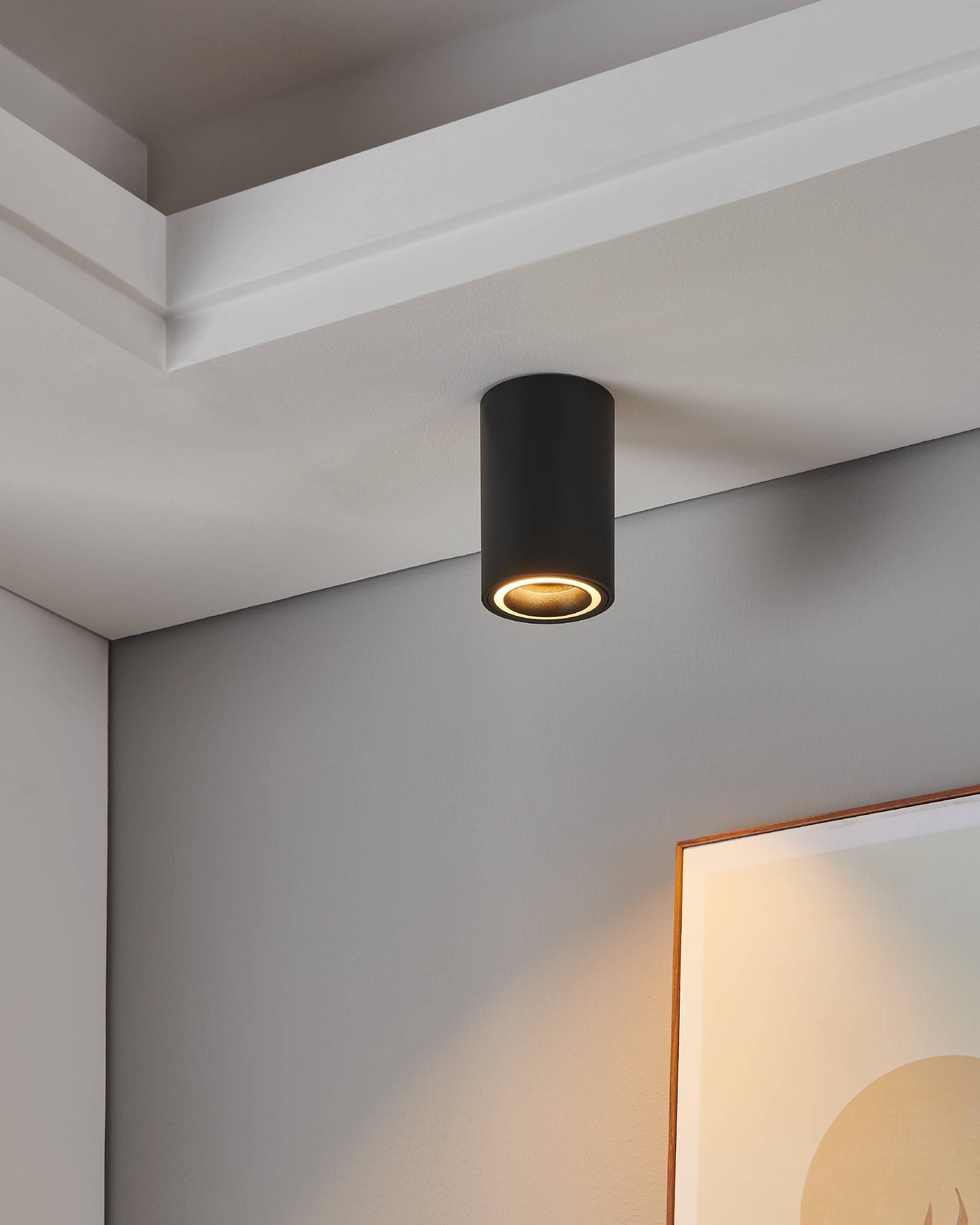 EGLO Aufbauleuchte »Carosso-Z Deckenlampe, ZigBee, App und Sprachsteuerung, dimmbar, Metal« GU10 1 Stk. Aufbauleuchte - H12 x Ø8 cm - schwarz - 1X4,9W inkl.