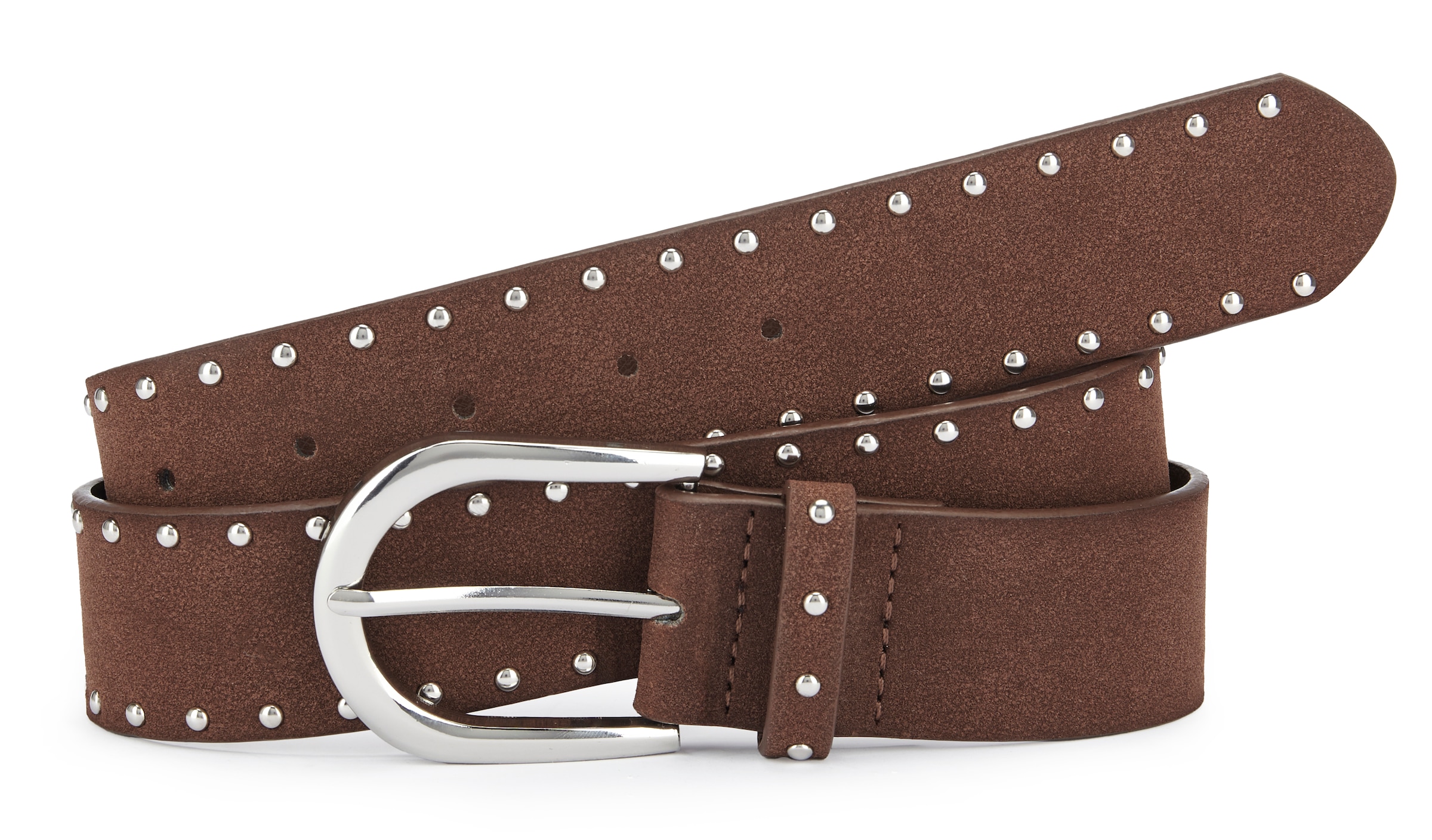LASCANA Hüftgürtel "Nietengürtel, Anzuggürtel, Gürtel, Jeansgürtel, Hosengürtel" in Veloursleder-Optik mit kleinen Nieten für Jeans & Hosen