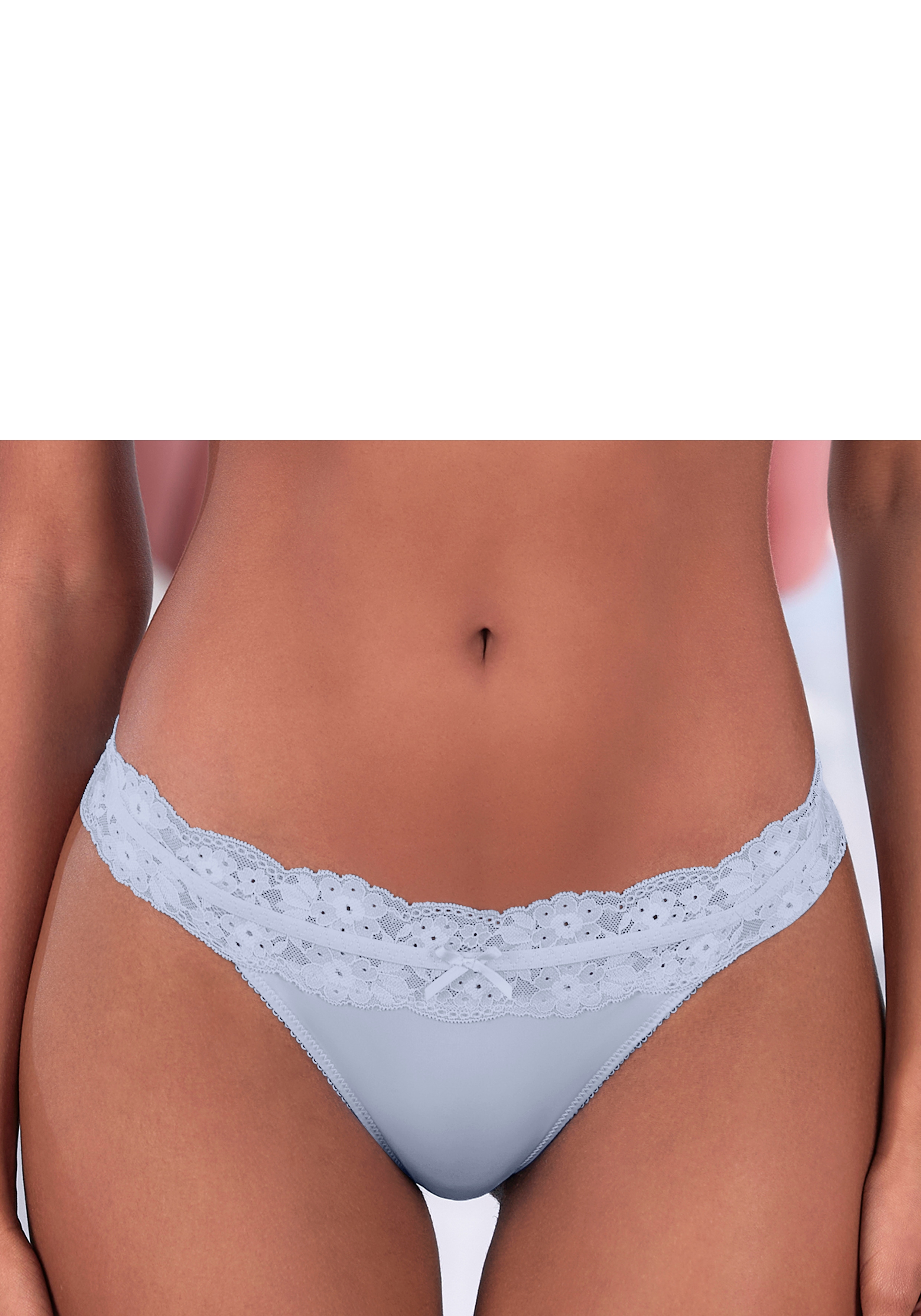 Vivance String "Anisa" mit blumiger Spitze rundherum am Bund