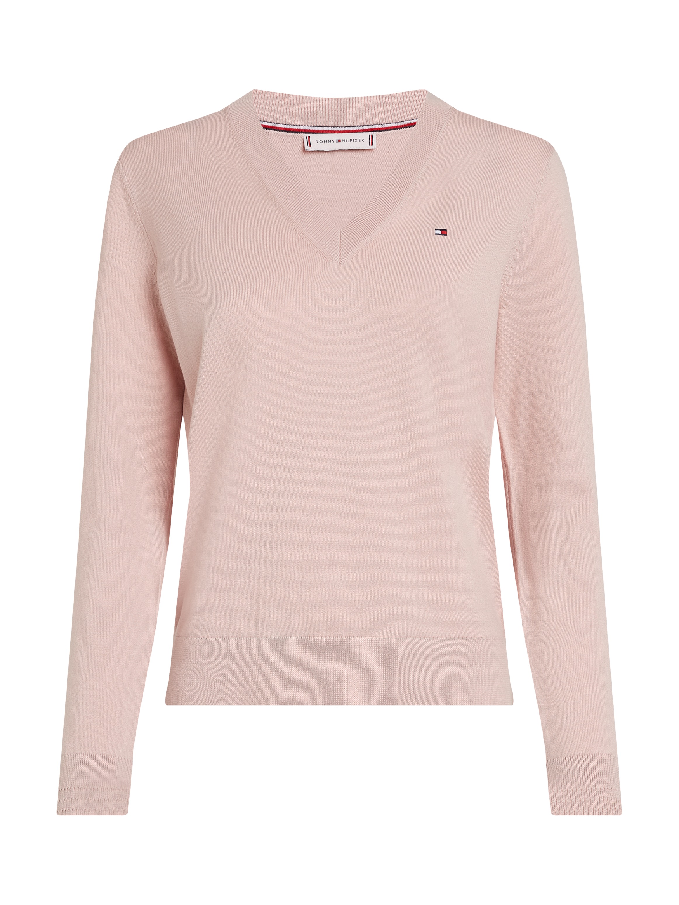 Tommy Hilfiger V-Ausschnitt-Pullover, mit Logo-Stickerei