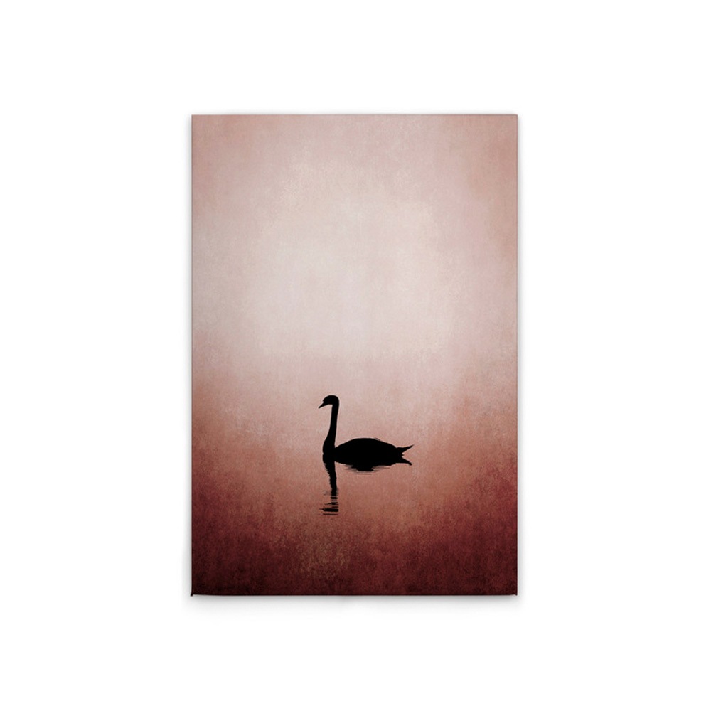 A.S. Création Leinwandbild "Swan Lake - Wandbild Rosa Schwarz Keilrahmen Ku günstig online kaufen