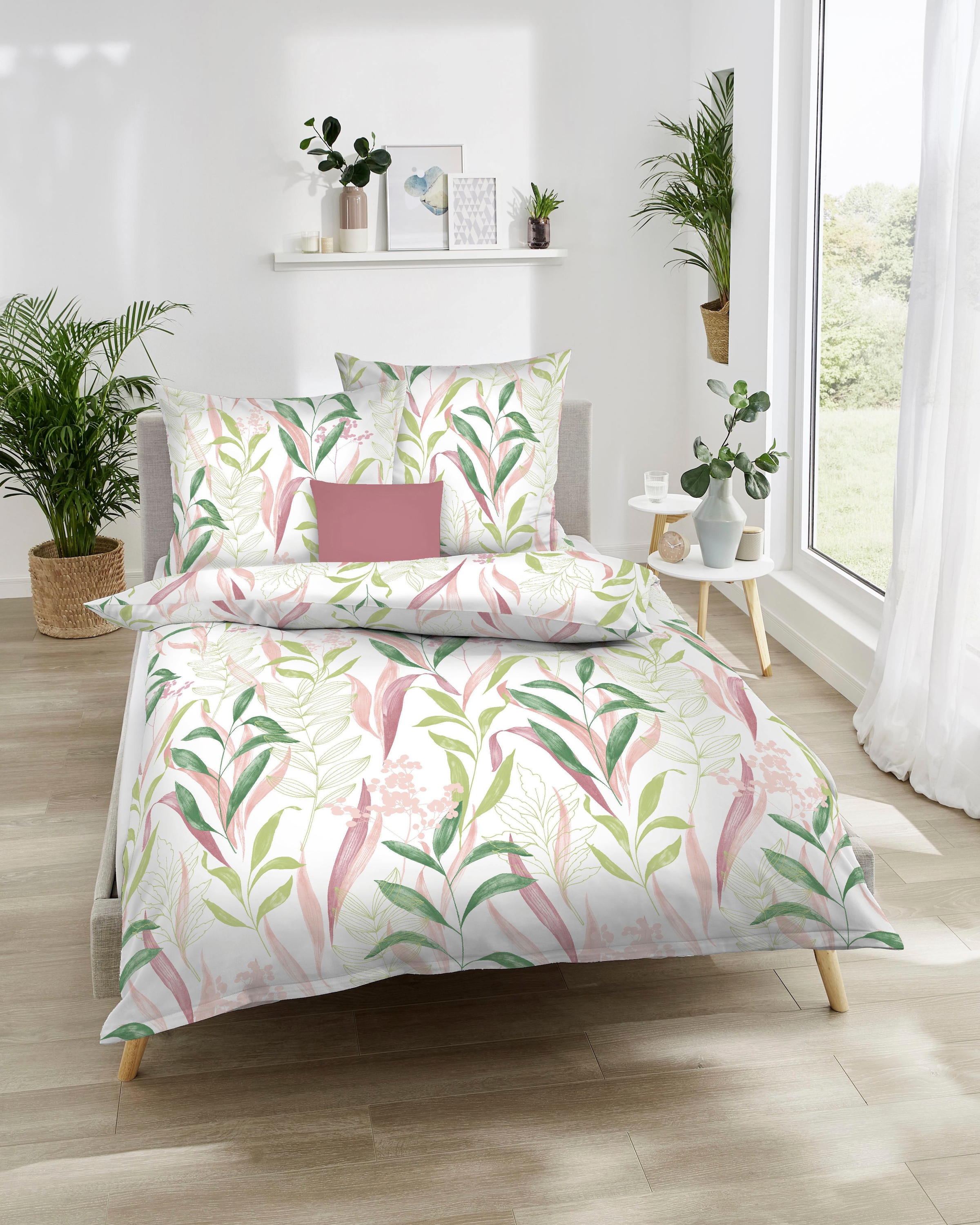 Kaeppel Bettwäsche "Fresh Leaves" 2 Stk. tlg. Mit Blättern günstig online kaufen