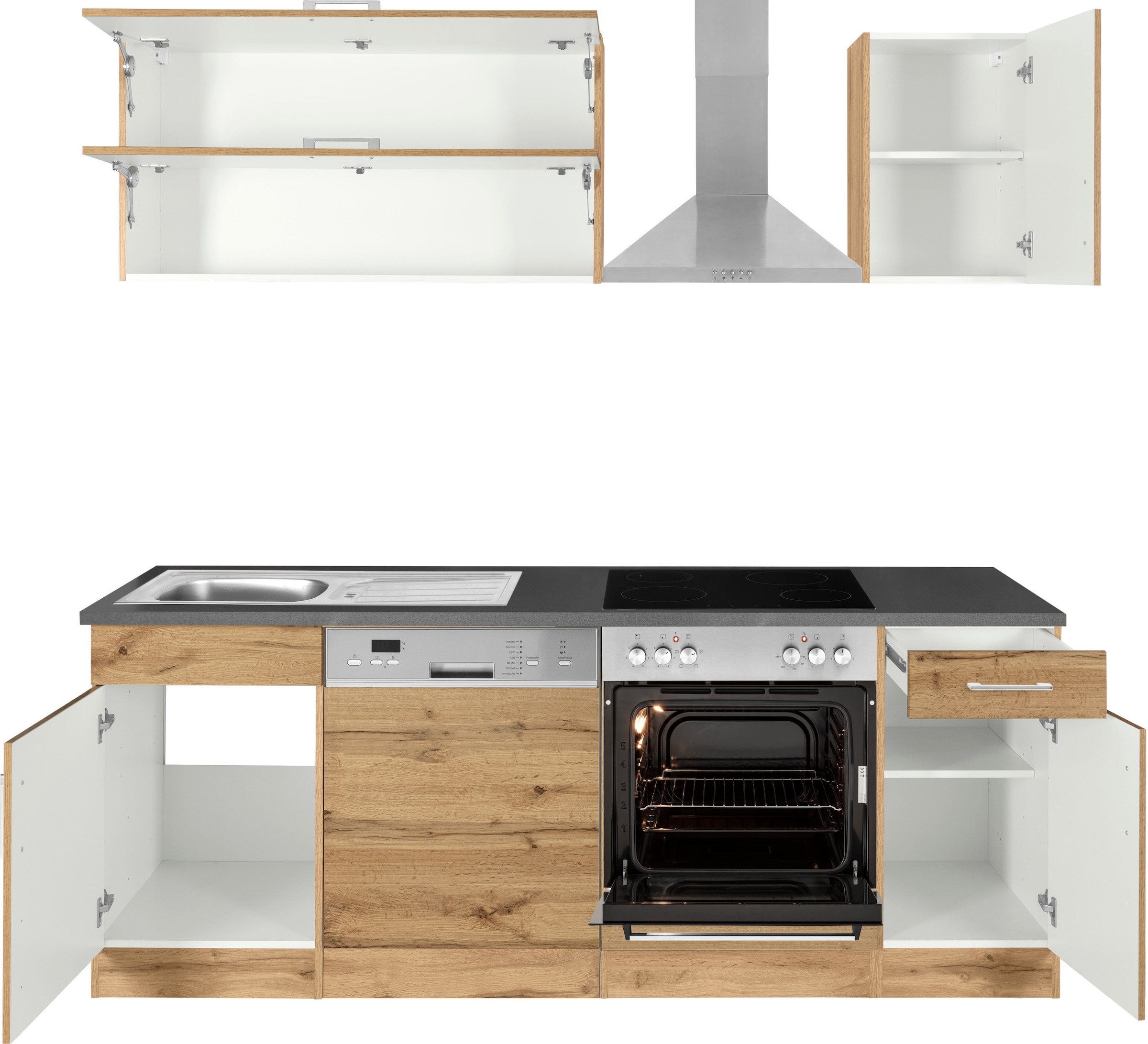 KOCHSTATION Küchenzeile »KS-Colmar« ohne E-Geräte, Breite 210 cm
