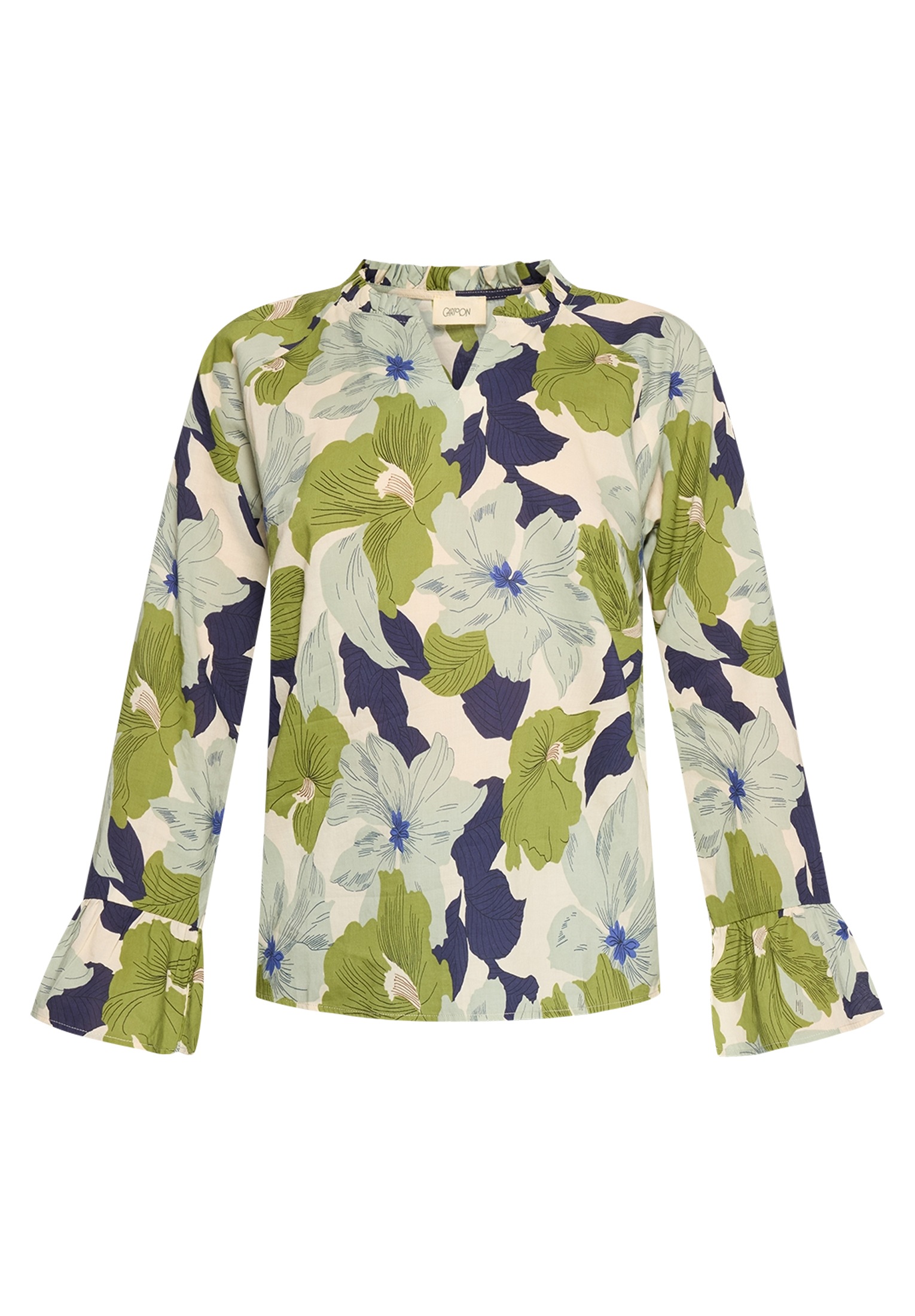 Cartoon Rüschenbluse "Damen mit Muster" günstig online kaufen