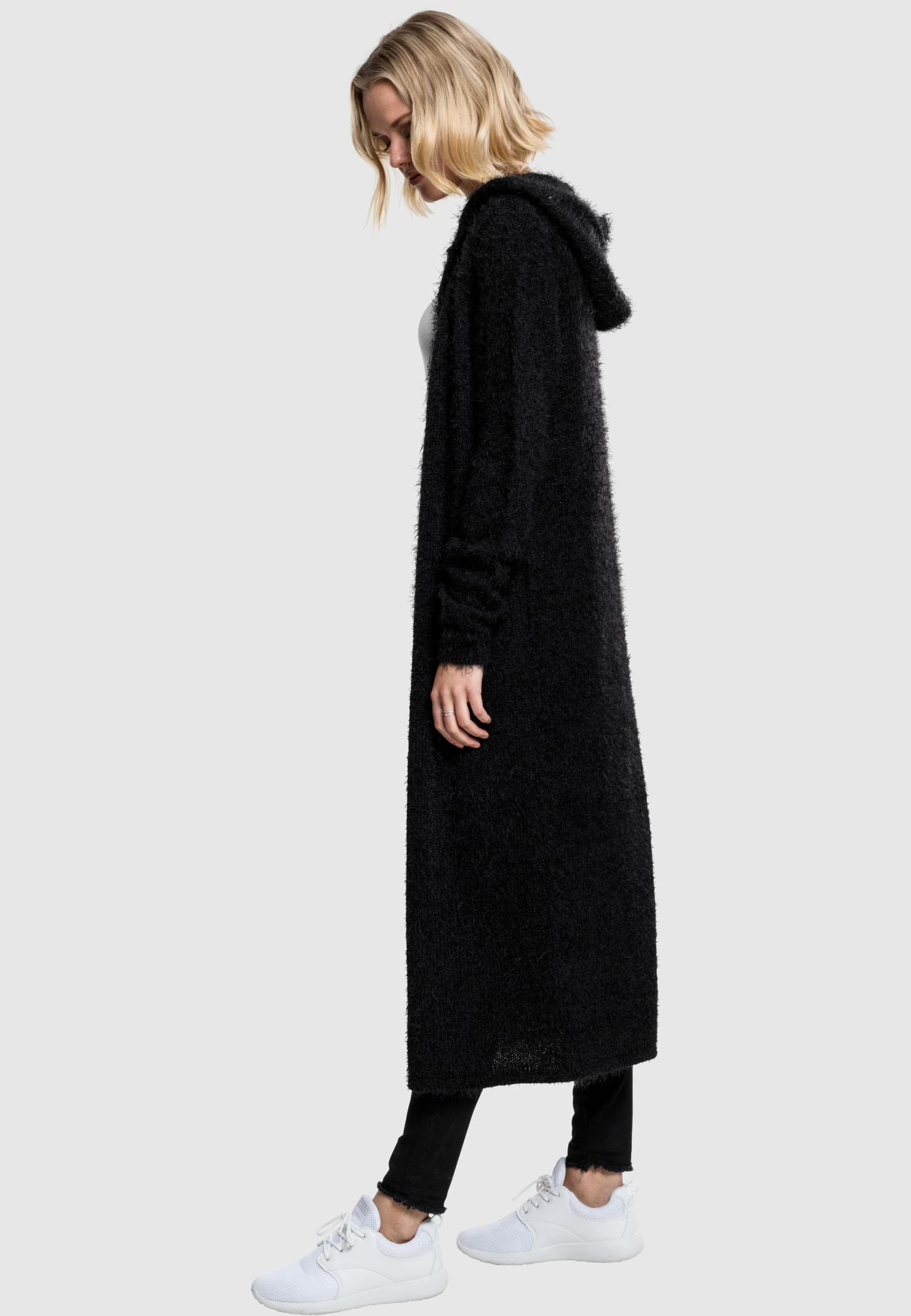 URBAN CLASSICS Strickjacke »Urban Classics Damen Ladies Hooded Feather Cardigan«