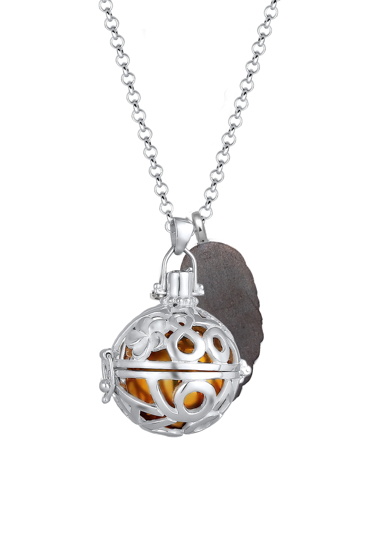 Nenalina Kette mit Anhänger »Engelsflüsterer Ornament Fügel Zirkonia 925 Silber«