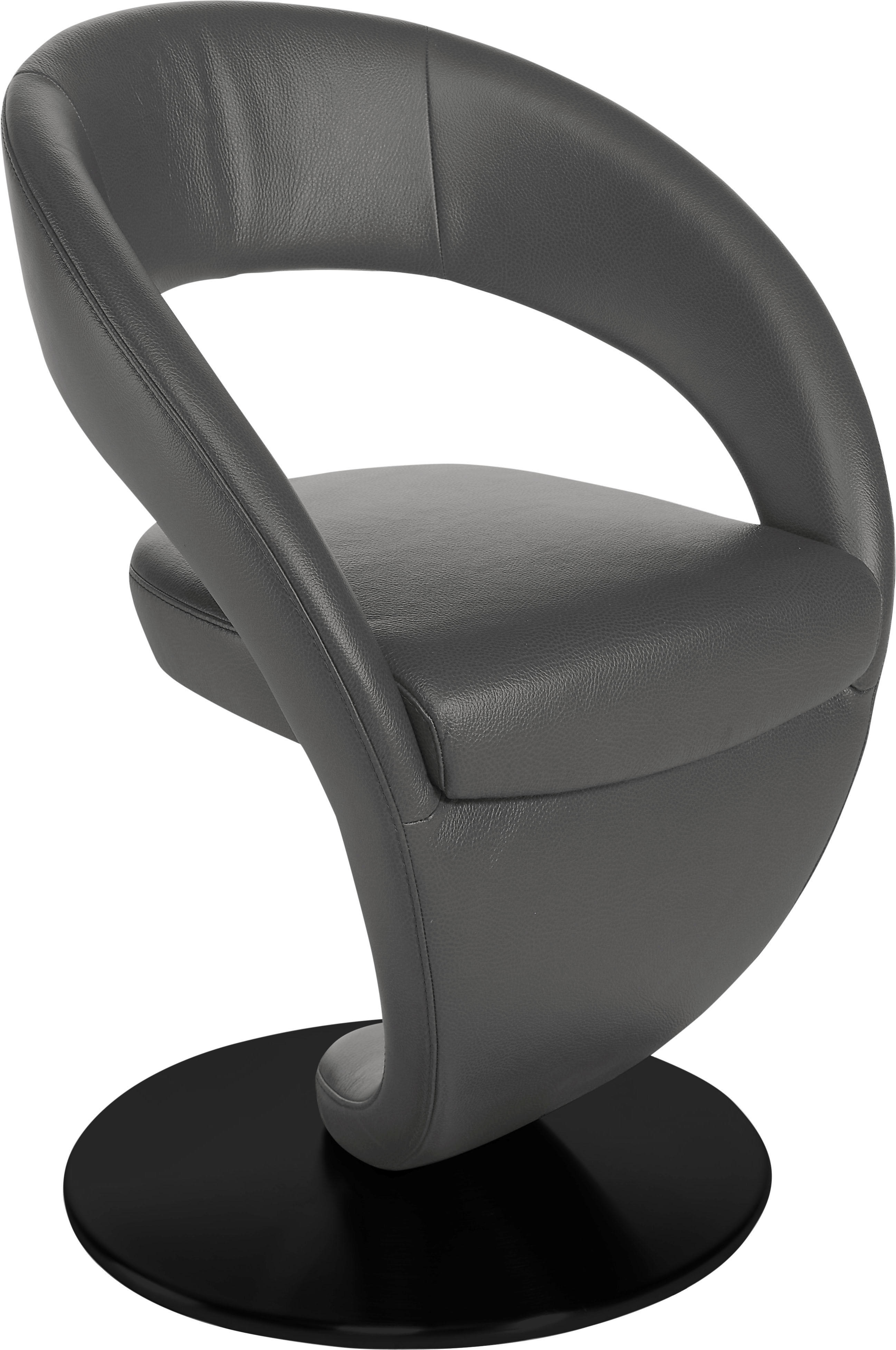 K+W Komfort & Wohnen Esszimmerstuhl "Wave, Drehstuhl" () Design-Drehstuhl, schwarzer Drehteller
