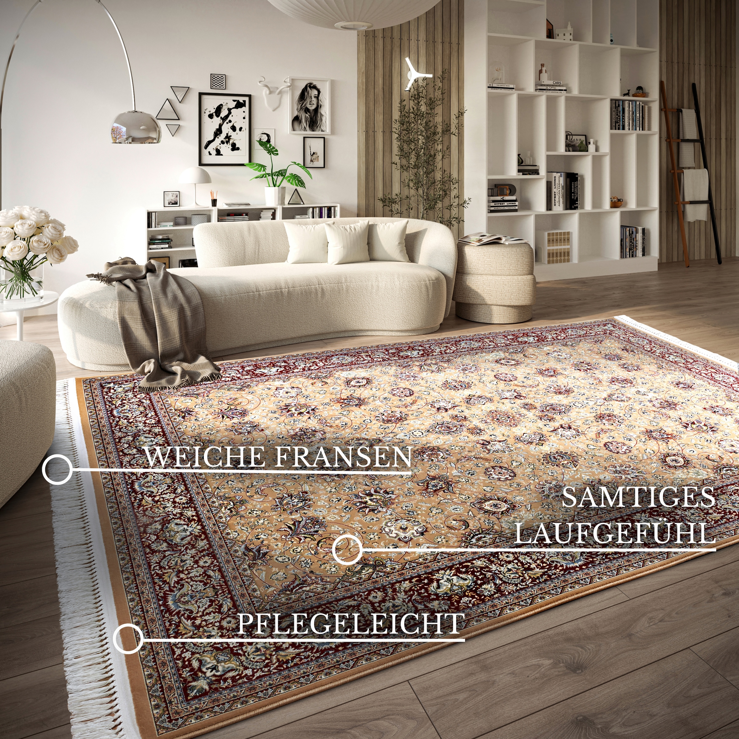 Villeroy & Boch Teppich »Alfred«, rechteckig, 7 mm Höhe, Orientalisch, Fransen, Wohnzimmer, Schlafzimmer, Klassisch, Kurzflor