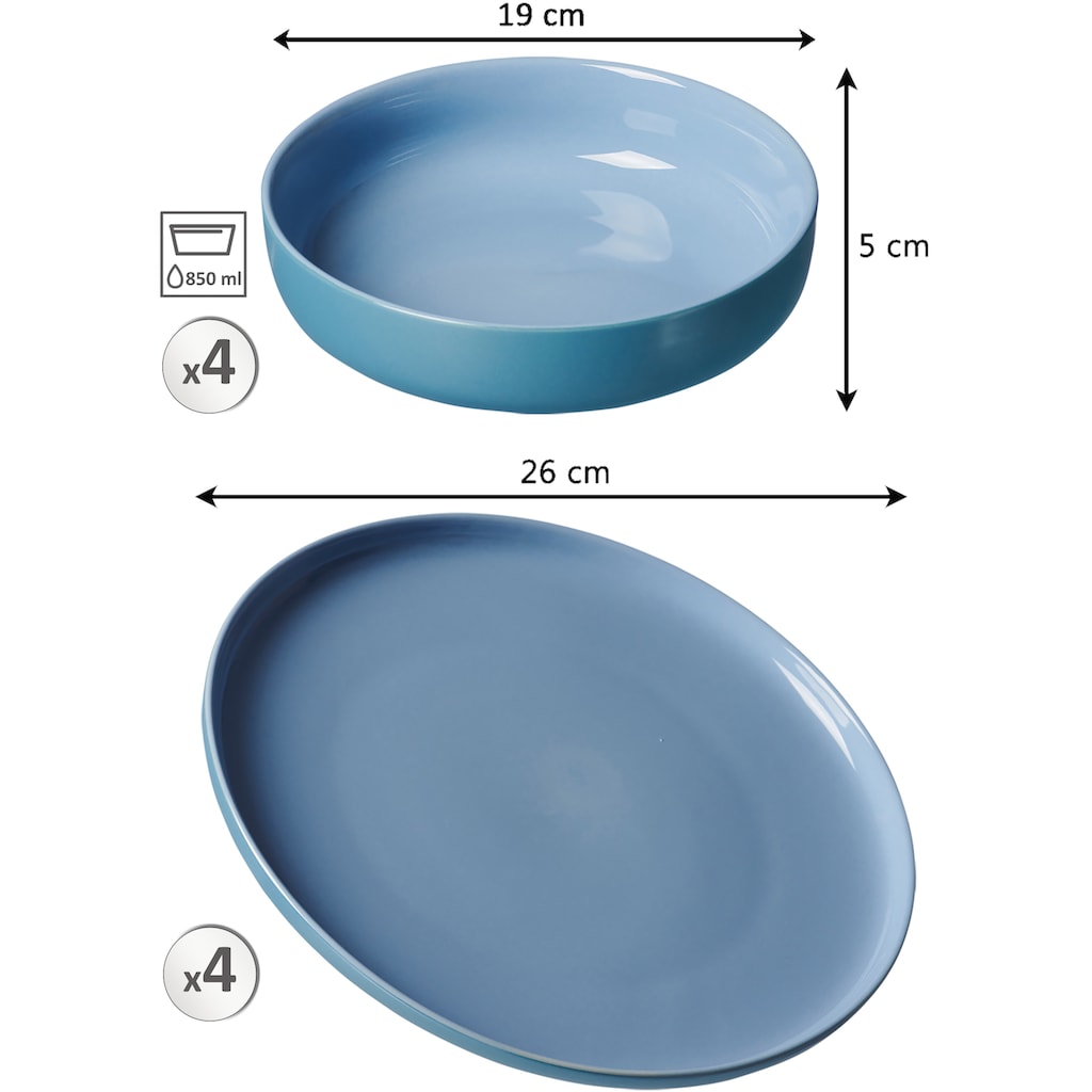 Ritzenhoff & Breker Tafelservice »Teller Set, Geschirr-Set Jasper«, (Set, 8 tlg.)