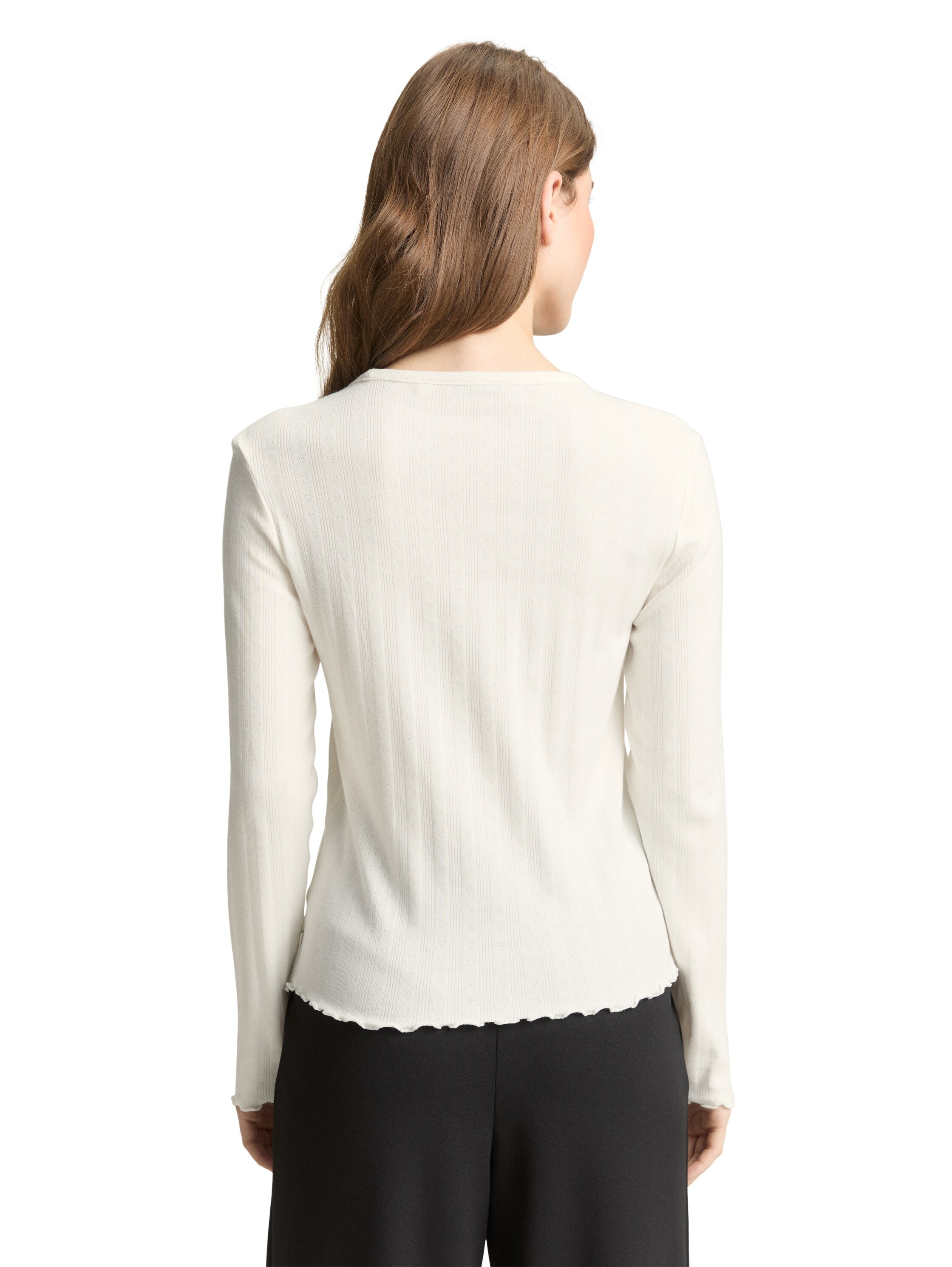 TOM TAILOR Denim Langarmshirt mit gewelltem Abschluss günstig online kaufen