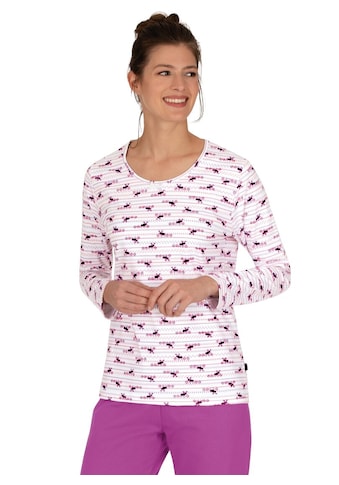 Schlafanzug »TRIGEMA Schlafshirt mit winterlichen Motiven«, (1 tlg.)