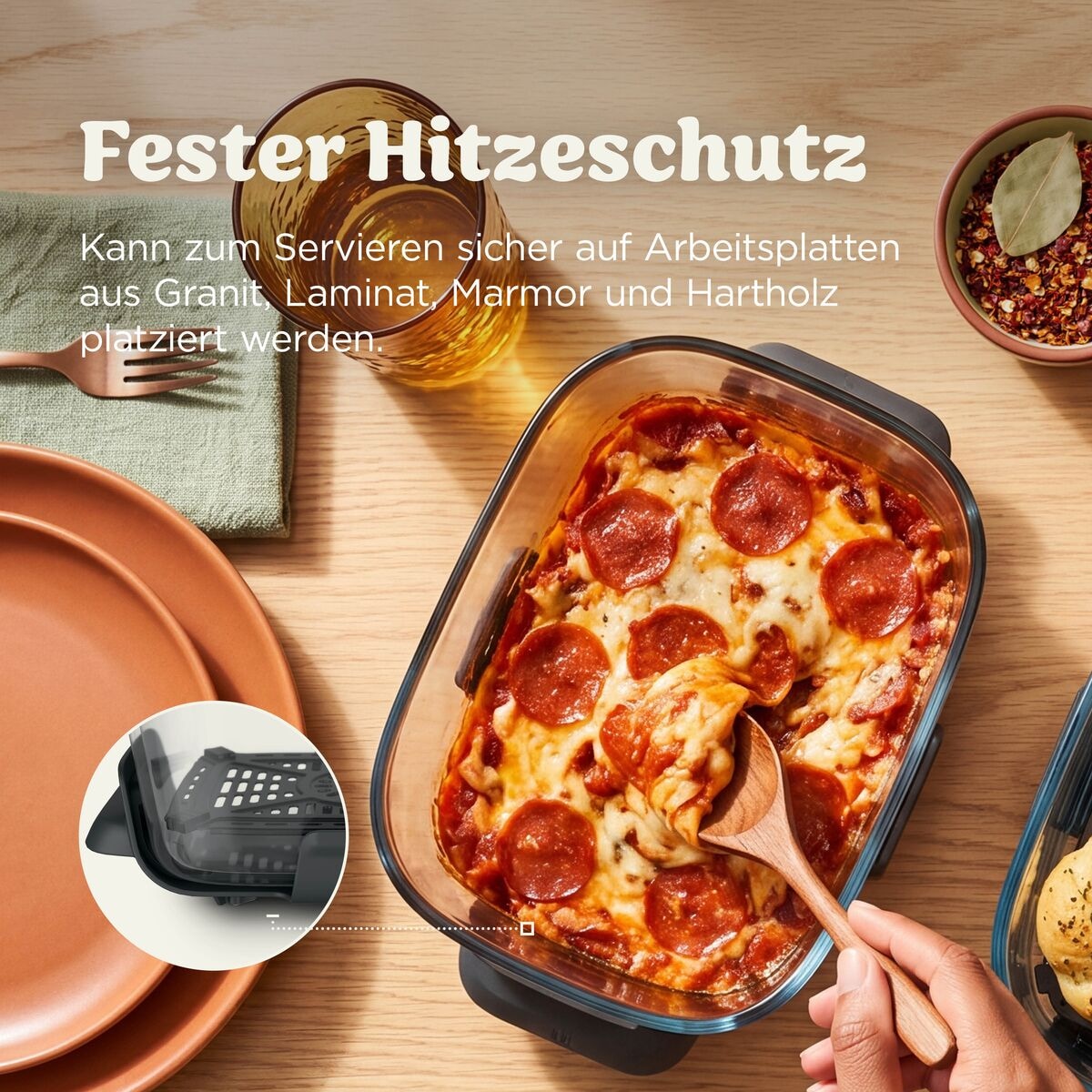 NINJA Heißluftfritteuse »DD102EUIV2 Ninja CRISPi DualZone Glas-Air-Fryer mit 8 Funktionen« 2860 W