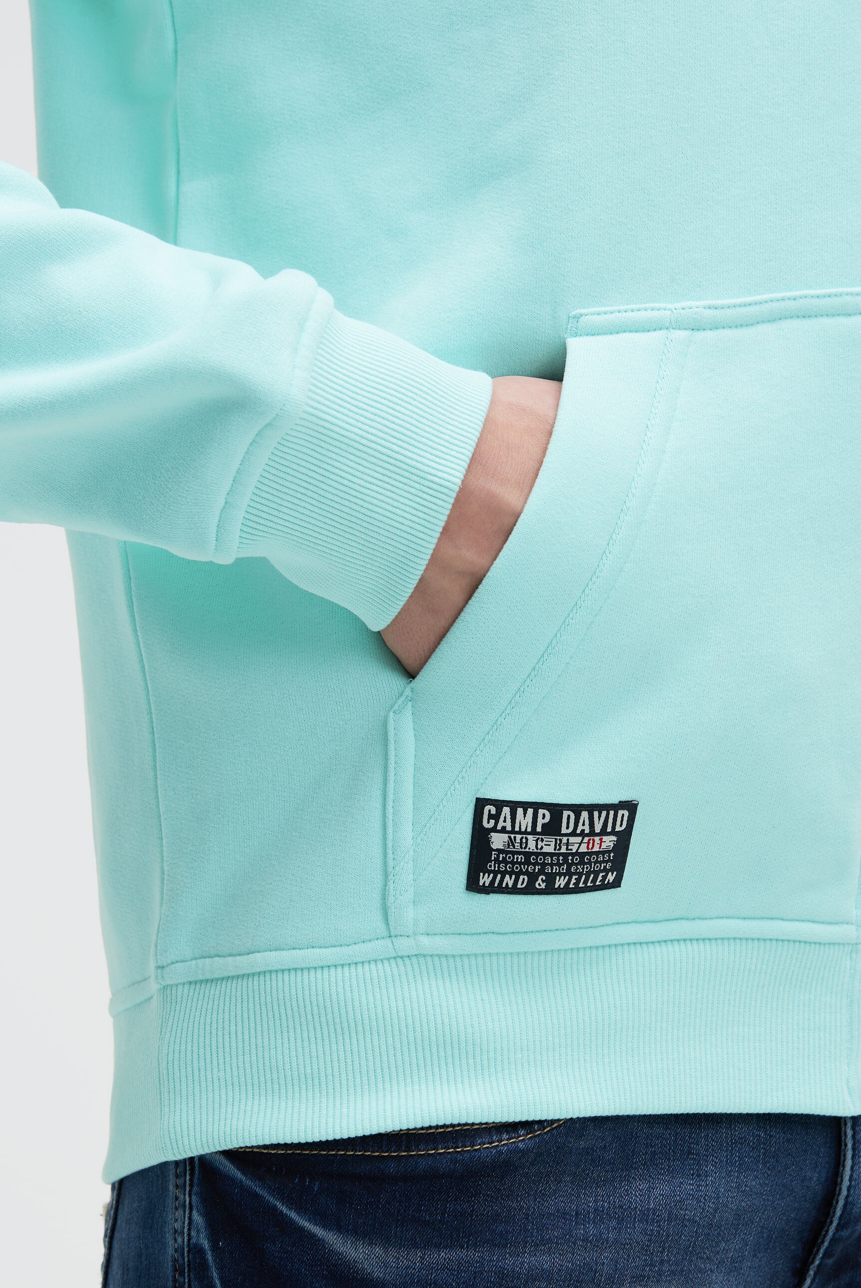CAMP DAVID Kapuzensweatjacke mit Baumwolle