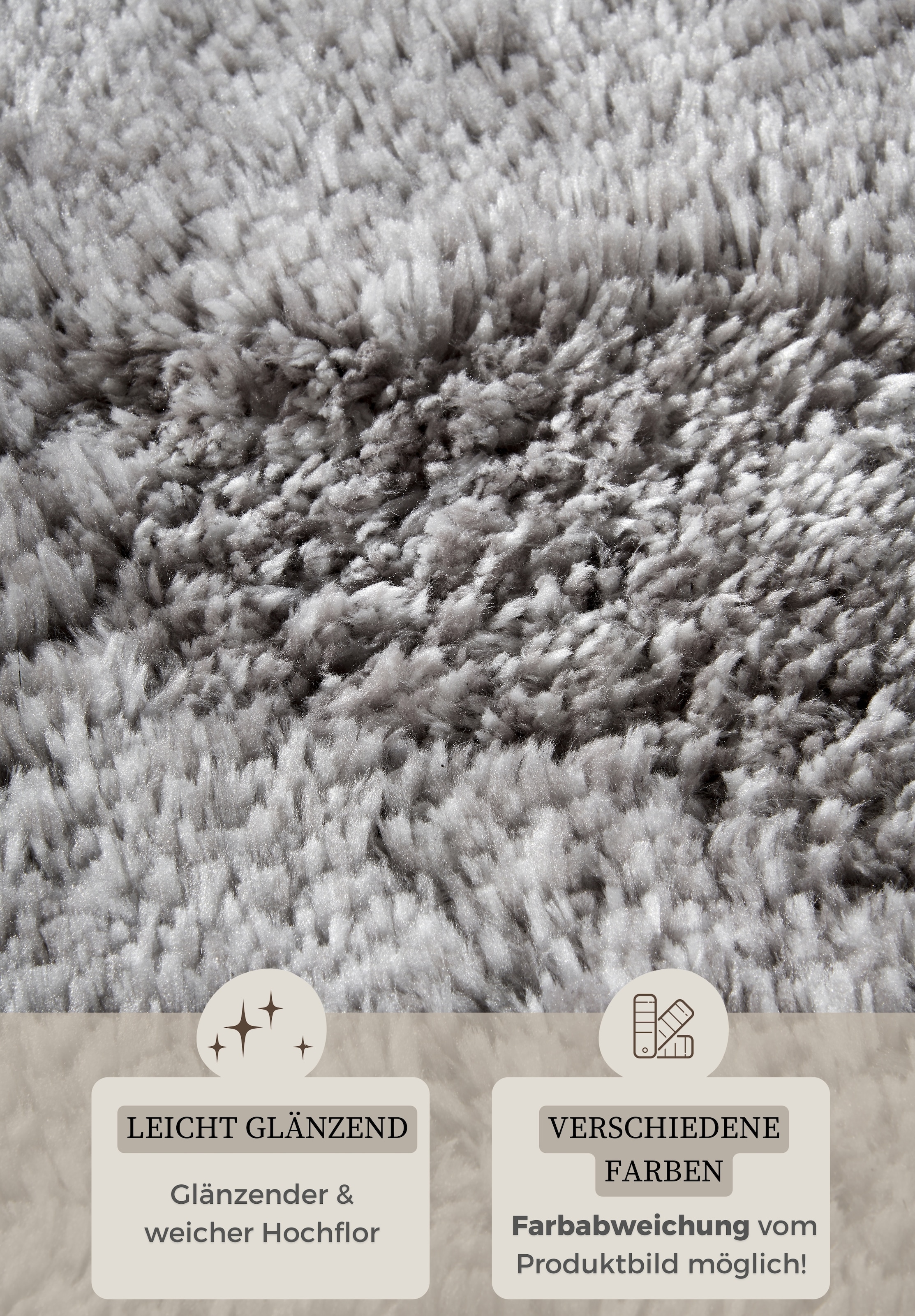 HANSE Home Hochflor-Teppich »Olaf«, rechteckig, 38 mm Höhe, Langflor, Shaggy, einfarbig, flauschig, weich, glänzend, modern, uni