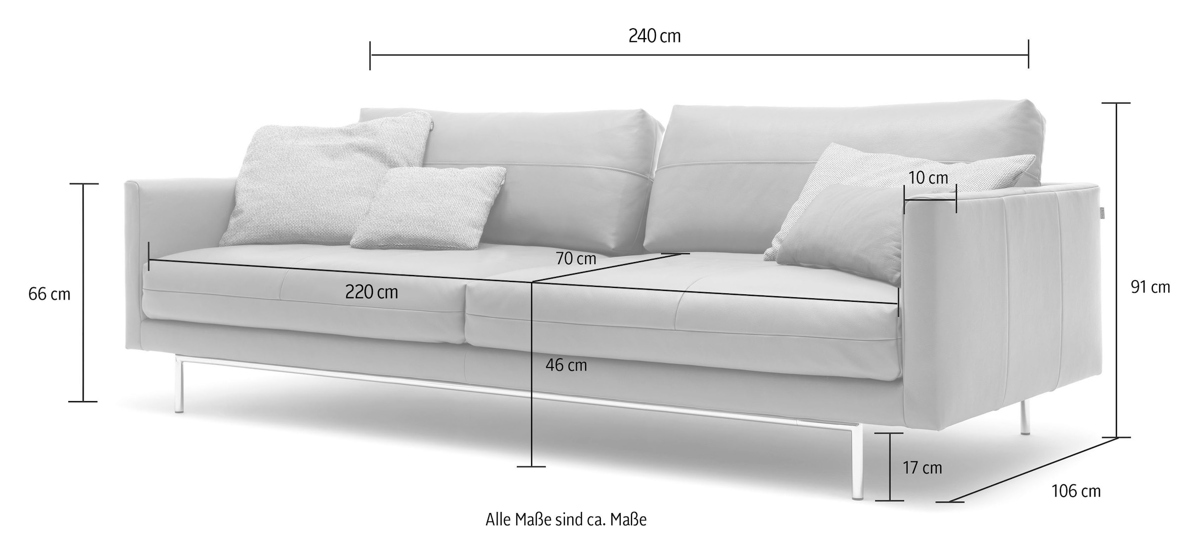 Creation BY ROLF BENZ 4-Sitzer »CR.414, Designsofa, Loungesofa«, Wahlweise aus Leder oder Chenille