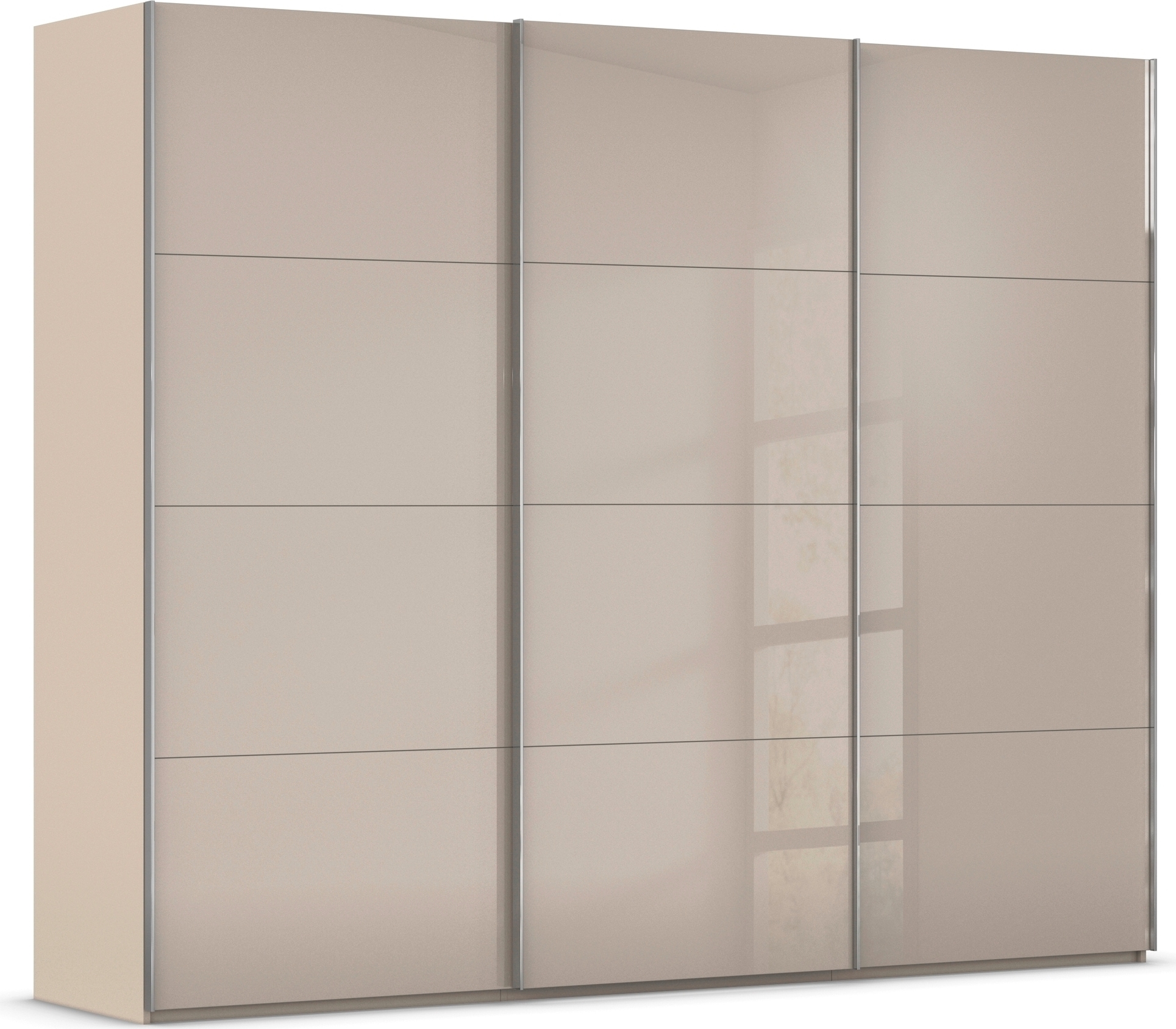 rauch Schwebetürenschrank "Kleiderschrank Schrank Garderobe Schlafzimmerschrank SCALE-FYRA" edle viergeteilte Türen mit Glas-Front viele Farben MADE IN GERMANY