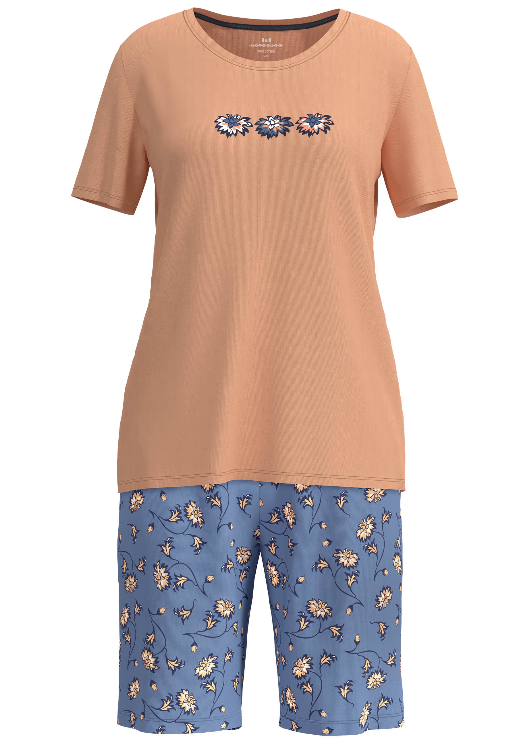 GÖTZBURG Shorty mit Motiv, Kurzarm, Rundhalsausschnitt, Baumwolle
