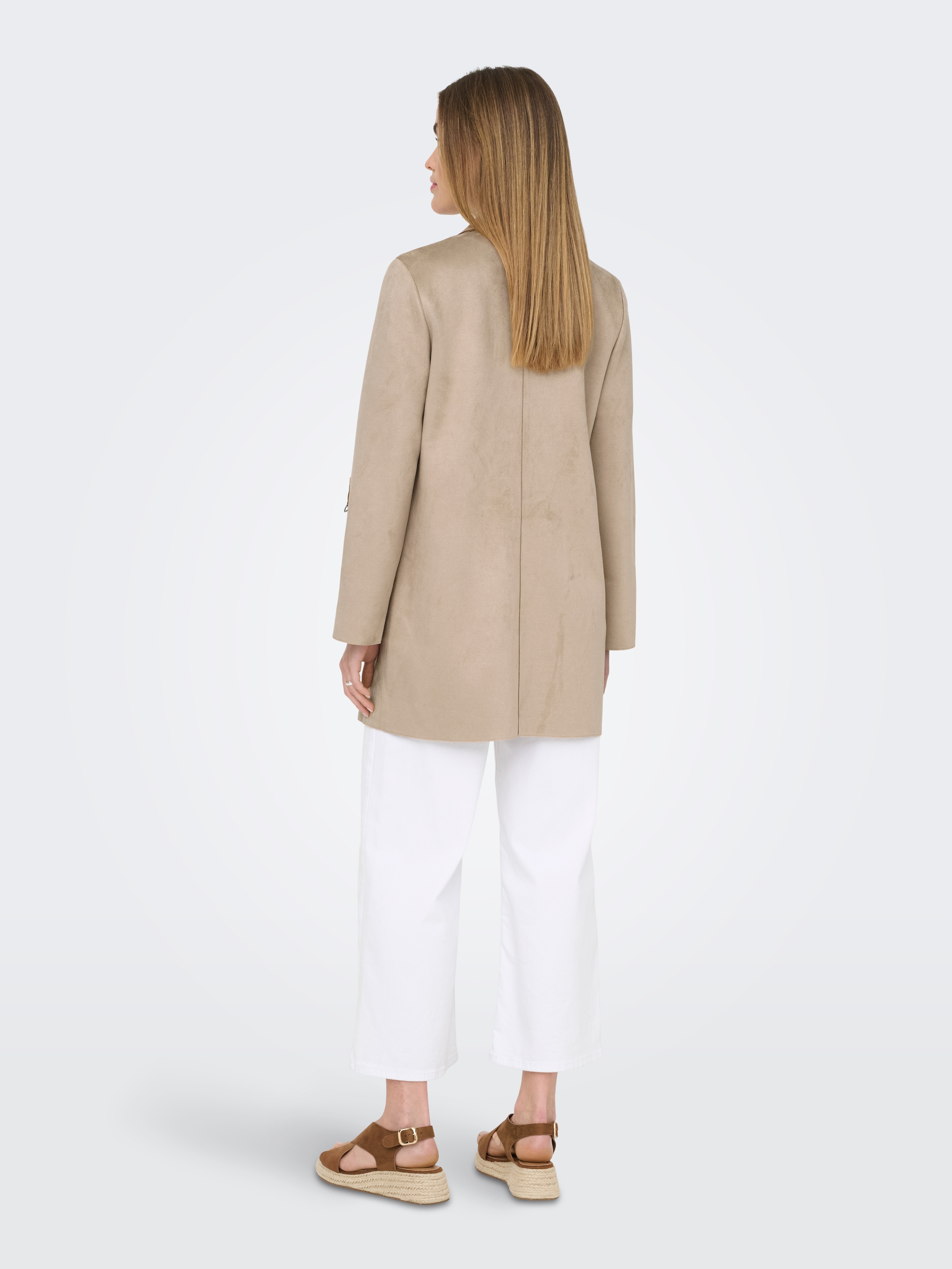ONLY Langjacke »ONLJOLINE FAUX SUEDE COAT LIFE CC OTW«, ohne Kapuze, mit Reverskragen