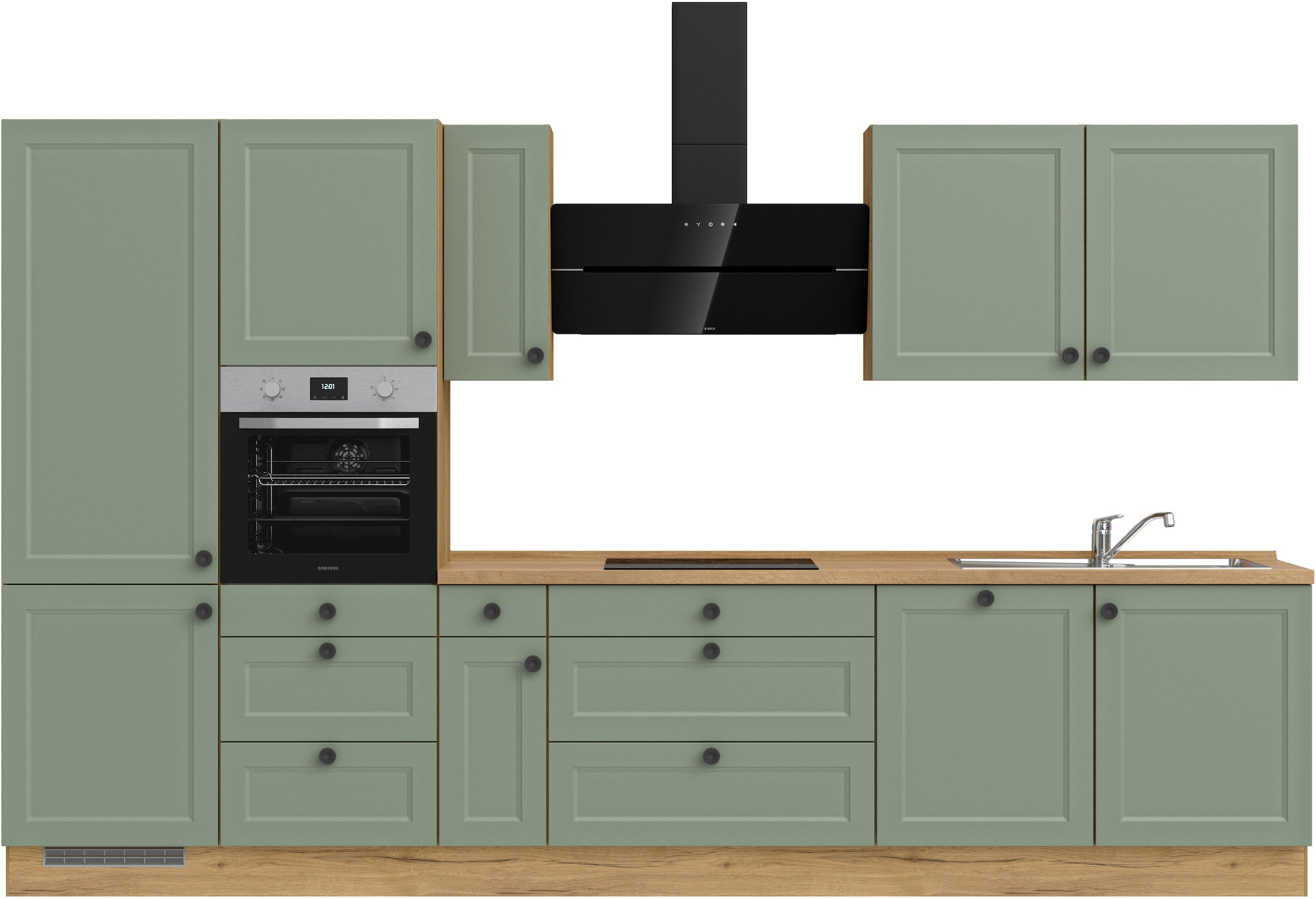 Küchenzeile »"Cascada premium"«, vormontiert, Ausrichtung wählbar, Breite 360 cm, ohne...