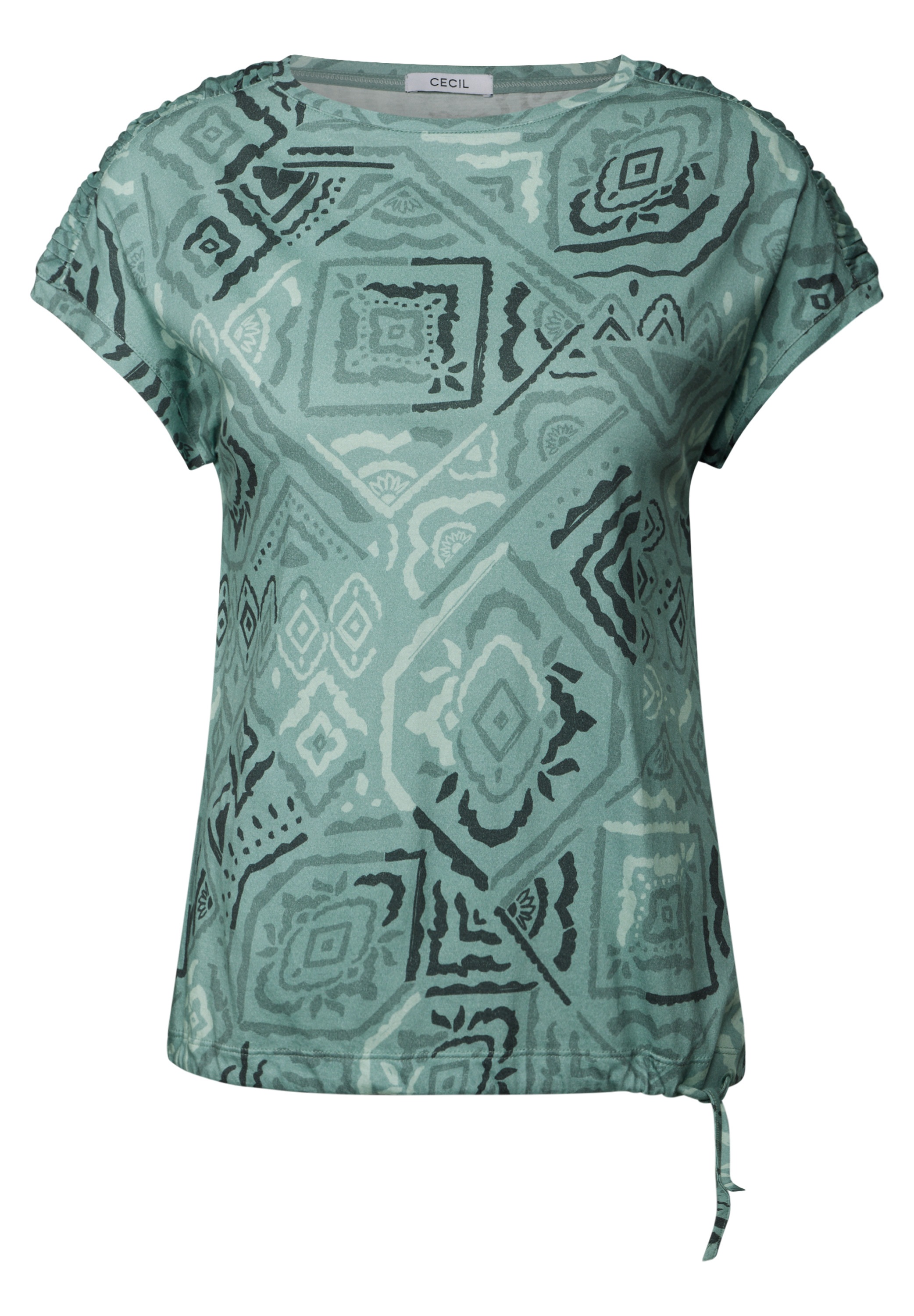 Cecil Print-Shirt, mit Tunnelzug am Saum