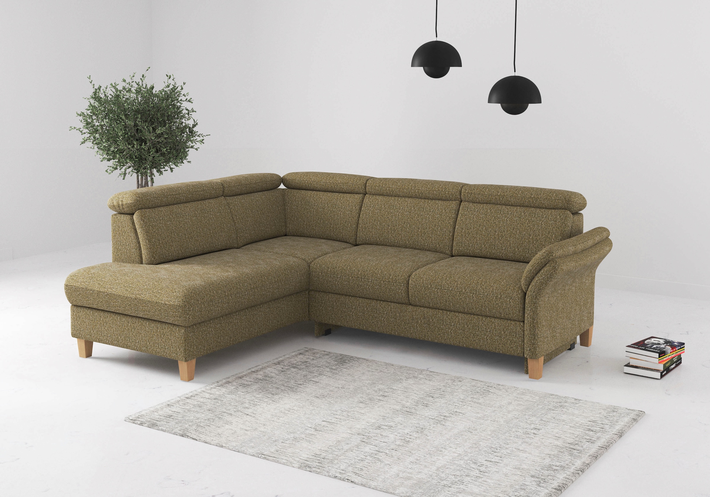 OTTO home Ecksofa "Glendale, L-Form" inkl. Kopfteilverstellung, wahlweise mit Vorziehsitz und Bettkasten