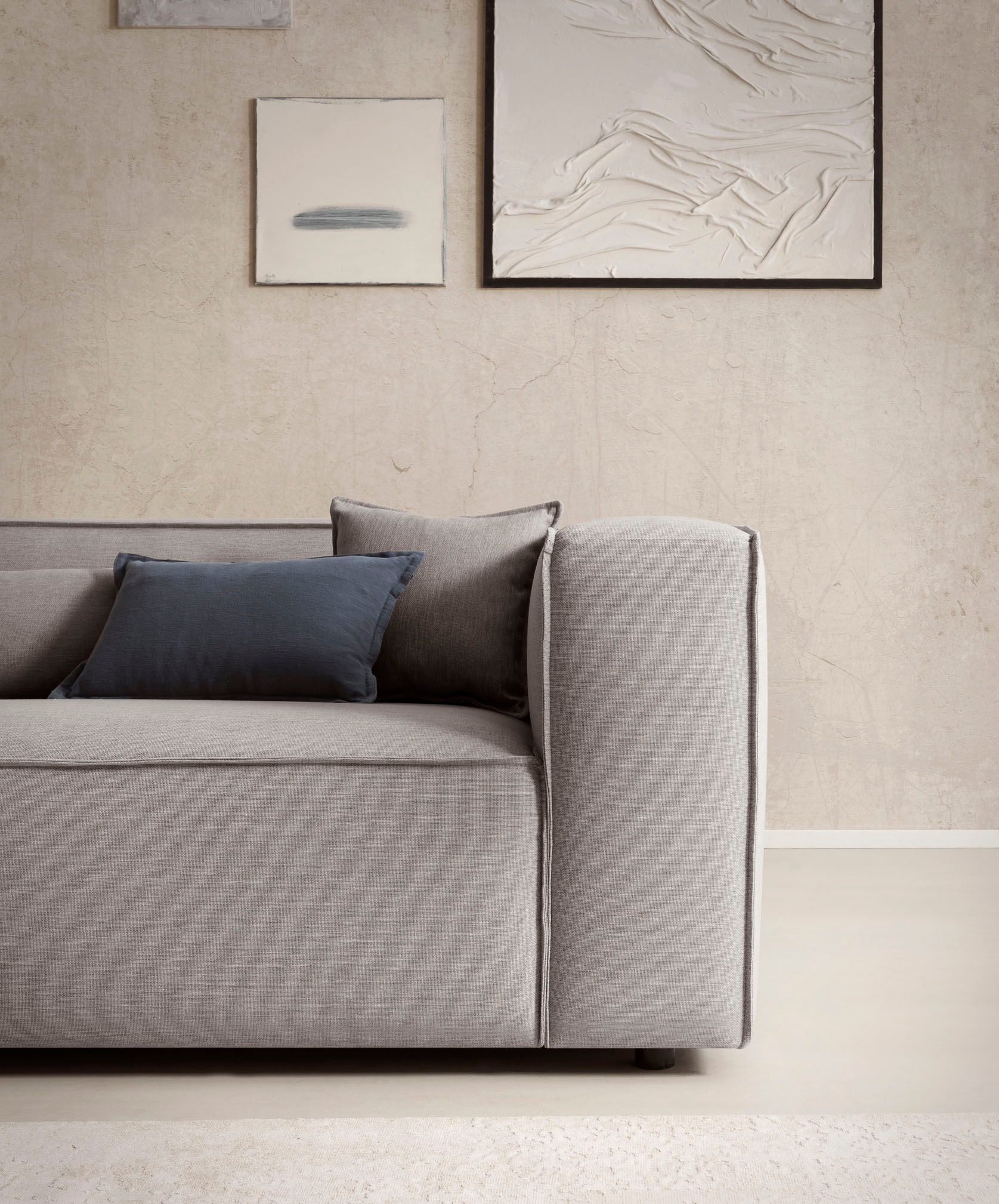 LeGer Home by Lena Gercke Ecksofa »PIARA XXL, Big-Sofa in Cord oder Leinenoptik, L-Form, mit Kedernaht«, wahlweise Ottomane rechts/links, schwarze Füße, extra tiefe Sitzfläche