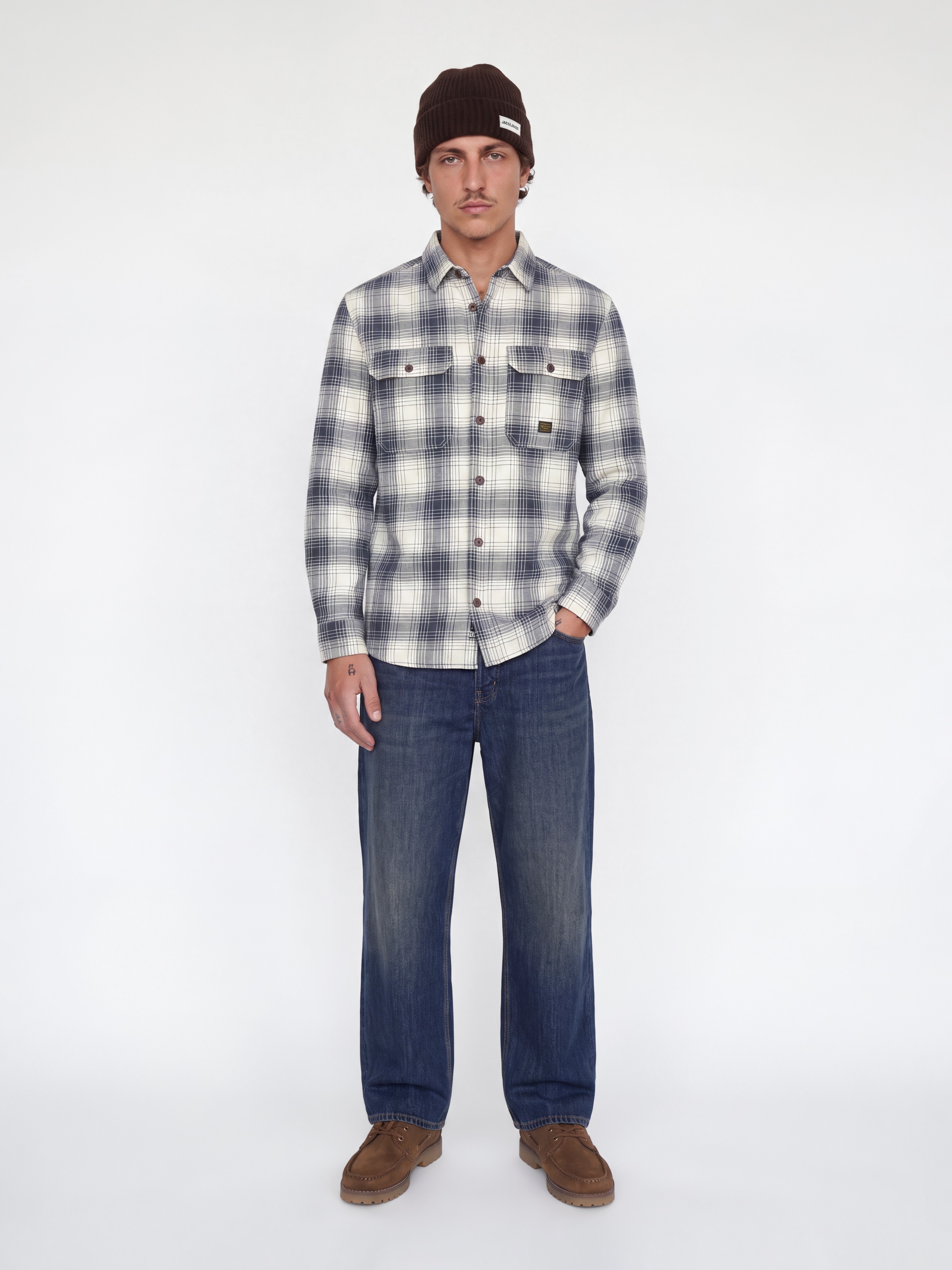 Jack & Jones Langarmhemd »JPRBLUIVY CHECK L/S OVERSHIRT SN« Baumwolle, normal geschnitten