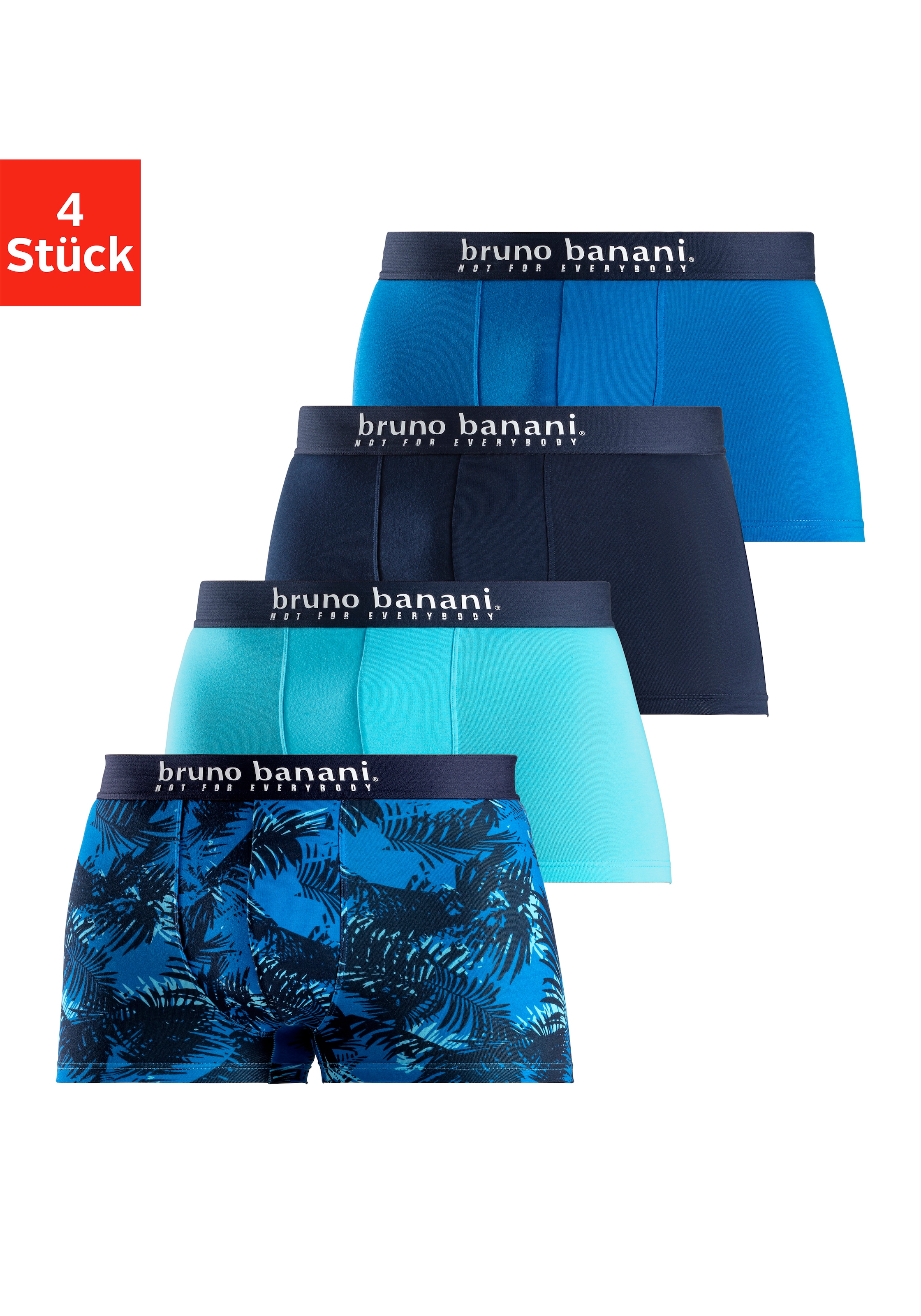 Bruno Banani Boxer "Boxershorts für Herren" Packung, 4er-Pack, 4 Stk. mit P günstig online kaufen