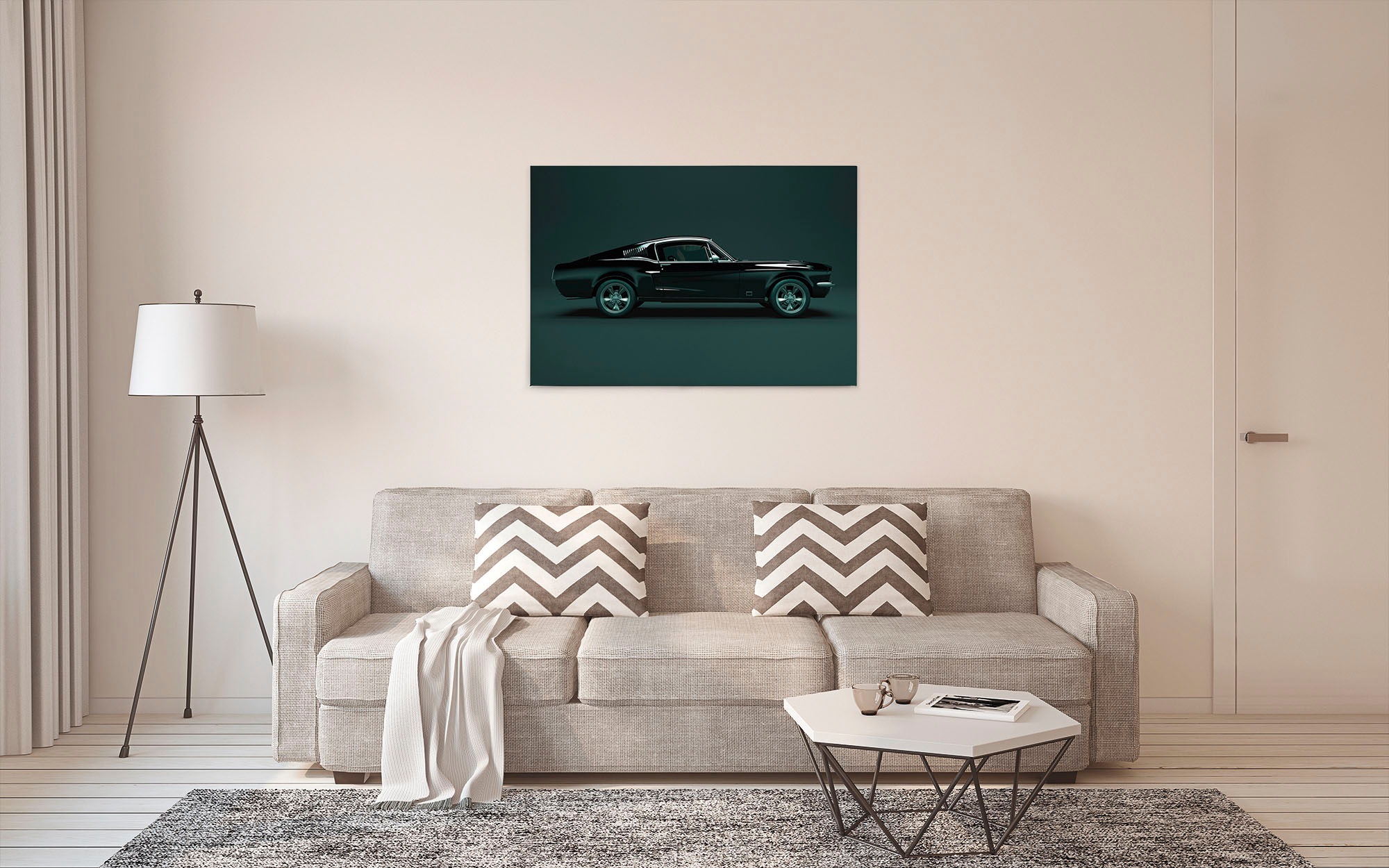 A.S. Création Leinwandbild »mustang«, Kunst-Auto-Kinder, (1 St.), Keilrahmen Bild Oldtimer Auto Leinwand-Bild Wohnzimmer modern Wandbild