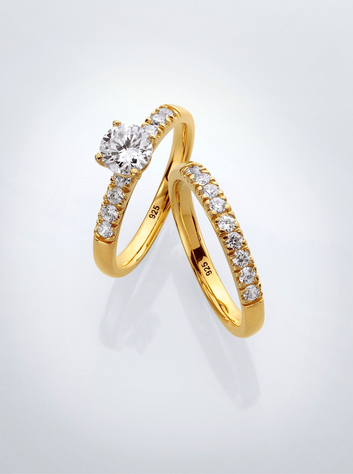 Lady 17 Gold-Plated Sterling Silver Diamond Ring 5