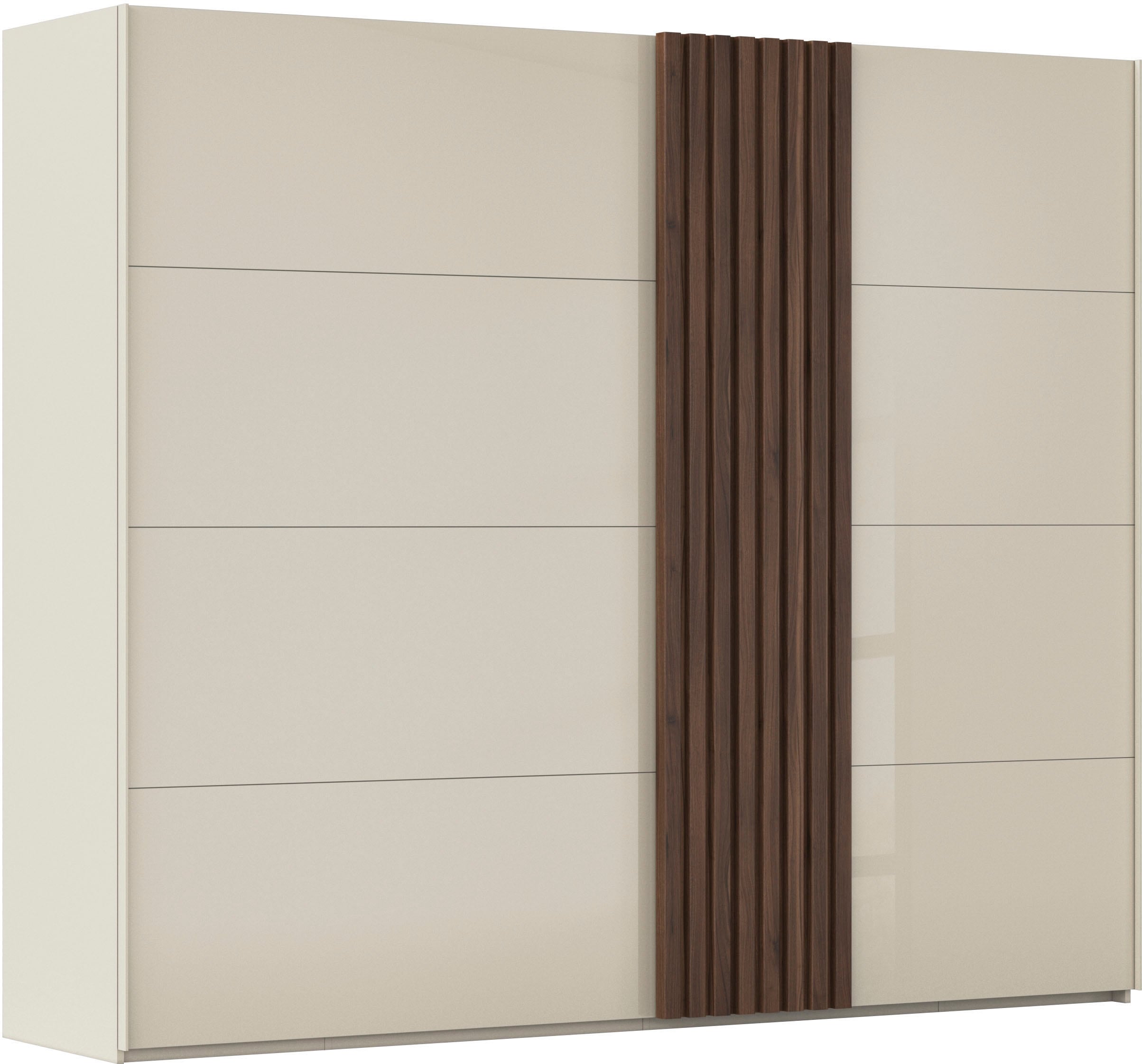 rauch Schwebetürenschrank "Kleiderschrank Schrank Garderobe Wäscheschrank TEGIO" mit hochwertigen Holzdekoraufleistung und Glasfront MADE IN GERMANY