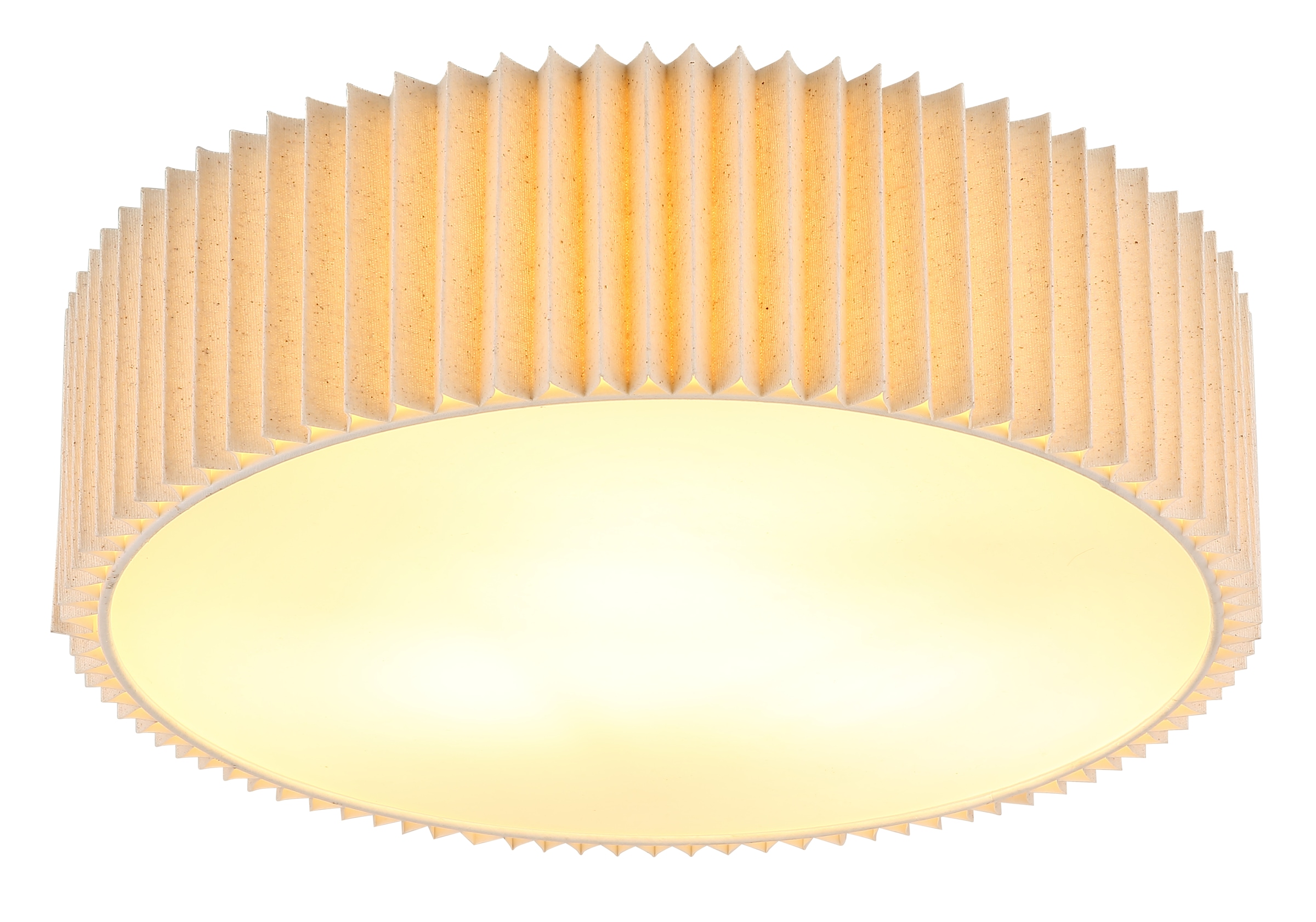 "GLOBO LIGHTING Deckenleuchte ""PAGE"", beige (weiß matt), 1, Ø 43cm H: 13cm, 1 Stk., Leuchten, Deckenlampe Wohnzimmer-Leuchte Schlafzimmer-Leuchte
