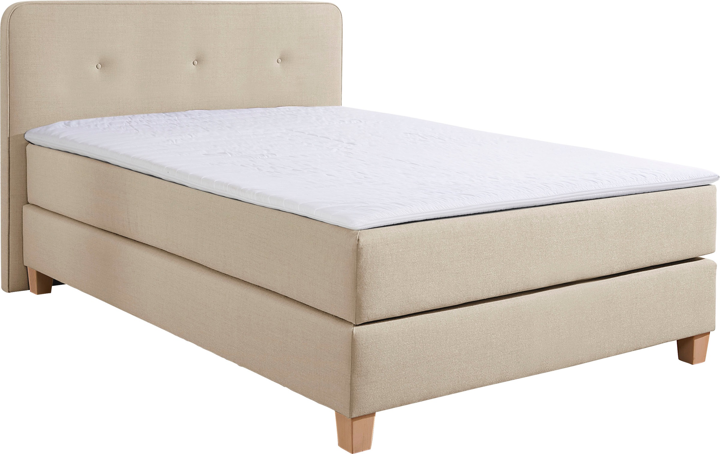 Home affaire Boxspringbett »Fargo«, inkl. Topper, in 3 Matratzenarten, in Samt- oder Strukturstoff