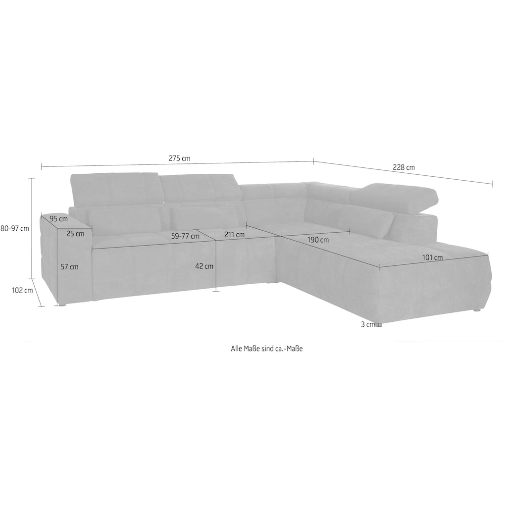 DOMO collection Ecksofa »Brandon L-Form, auch in Leder«